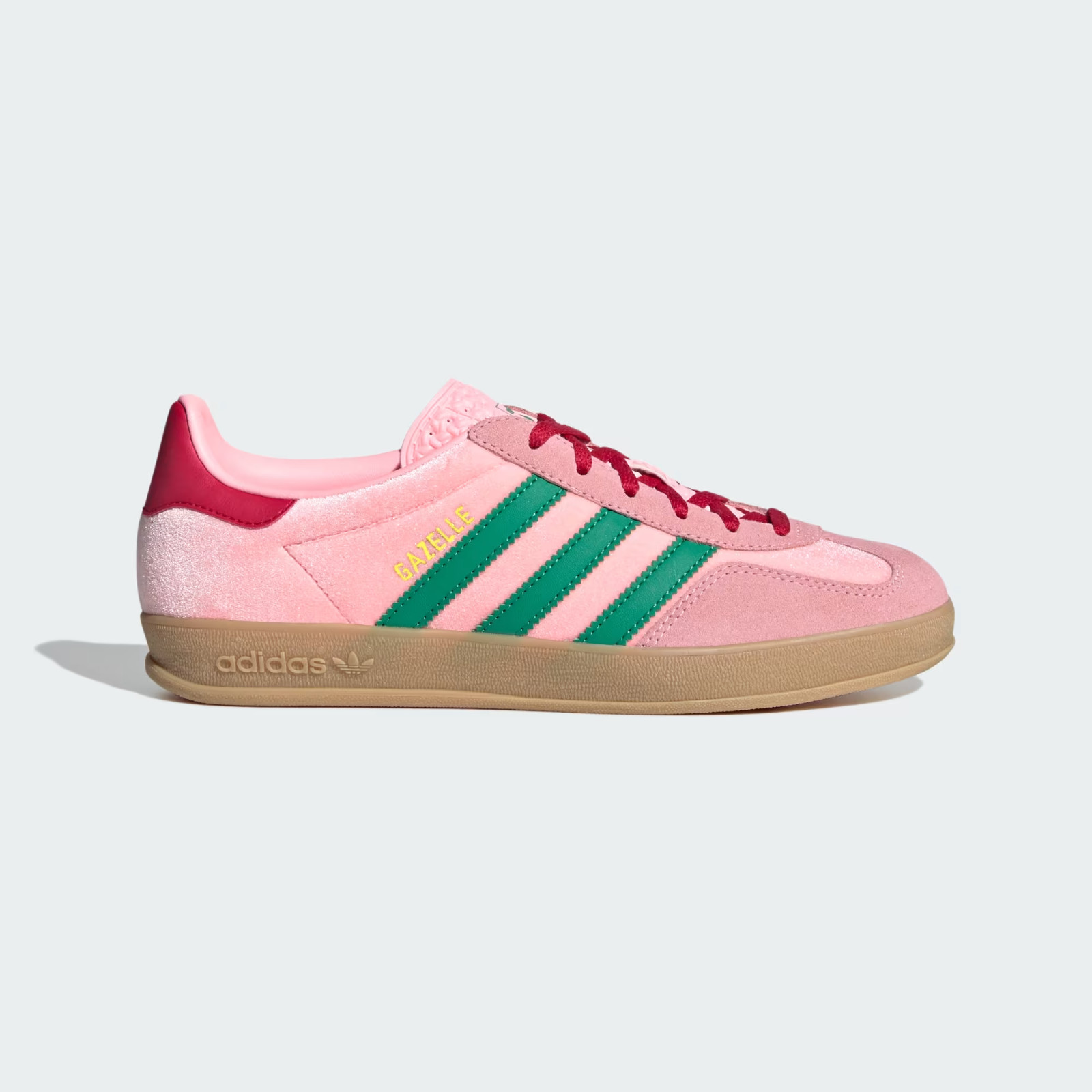 Adidas Gazelle JI2713 Pink Velvet Court Green Glow Pink Gum Women's Size