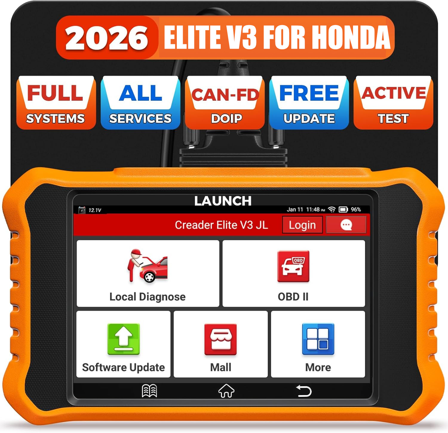 LAUNCH Creader Elite V3.0 for Honda Acura Bi-Directional Car Scan Tool ECU Code