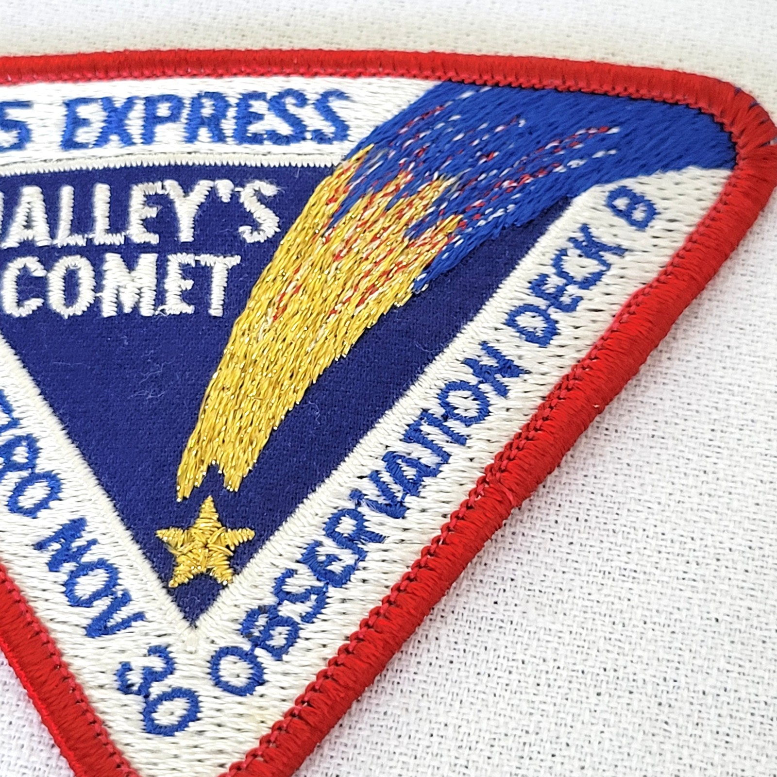 Vintage 1985 Halley's Comet Express Rio de Janeiro Patch Observation Deck B