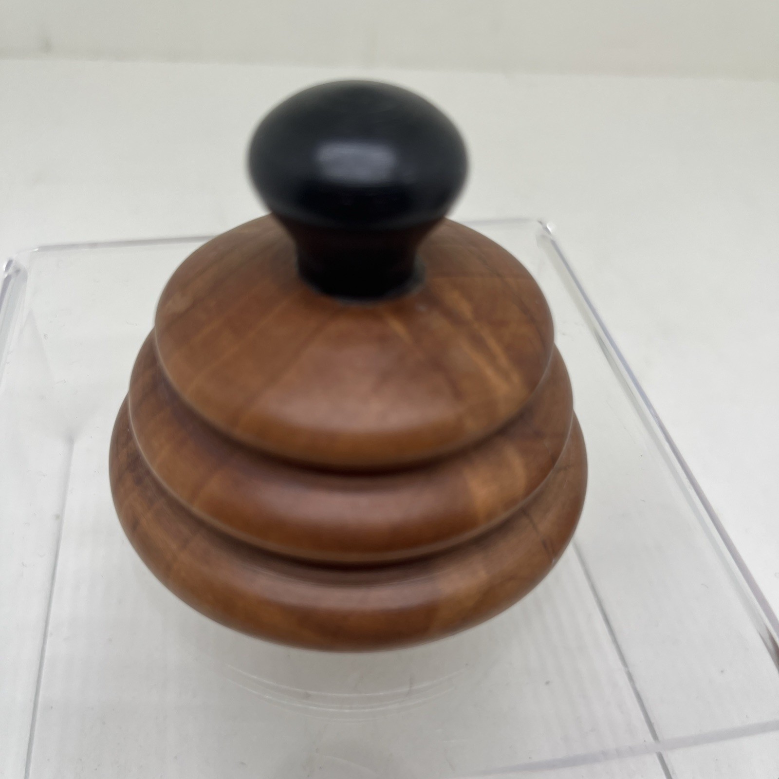 Cherry Hand-turned Box w Lid Signed & Dated 5”