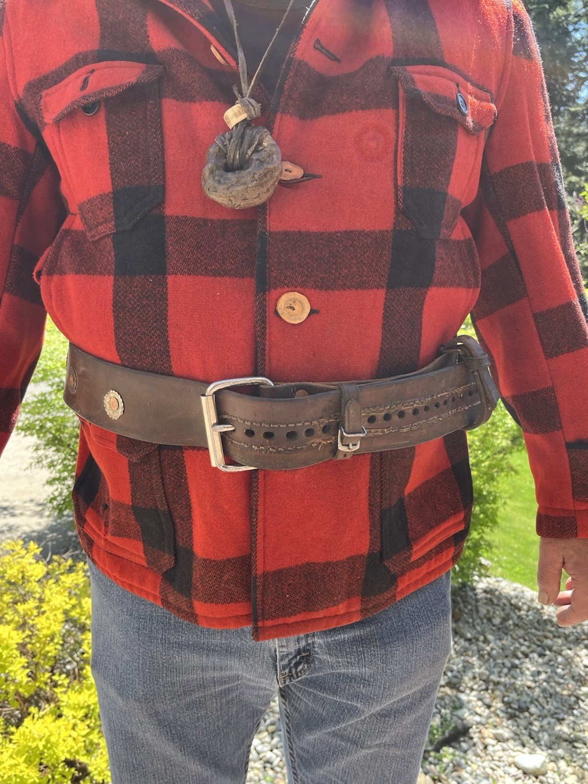 XLarge Mountain Man Heavy Duty Rendezvous Belt-5'6" Long x 2.5" W Concho Motif