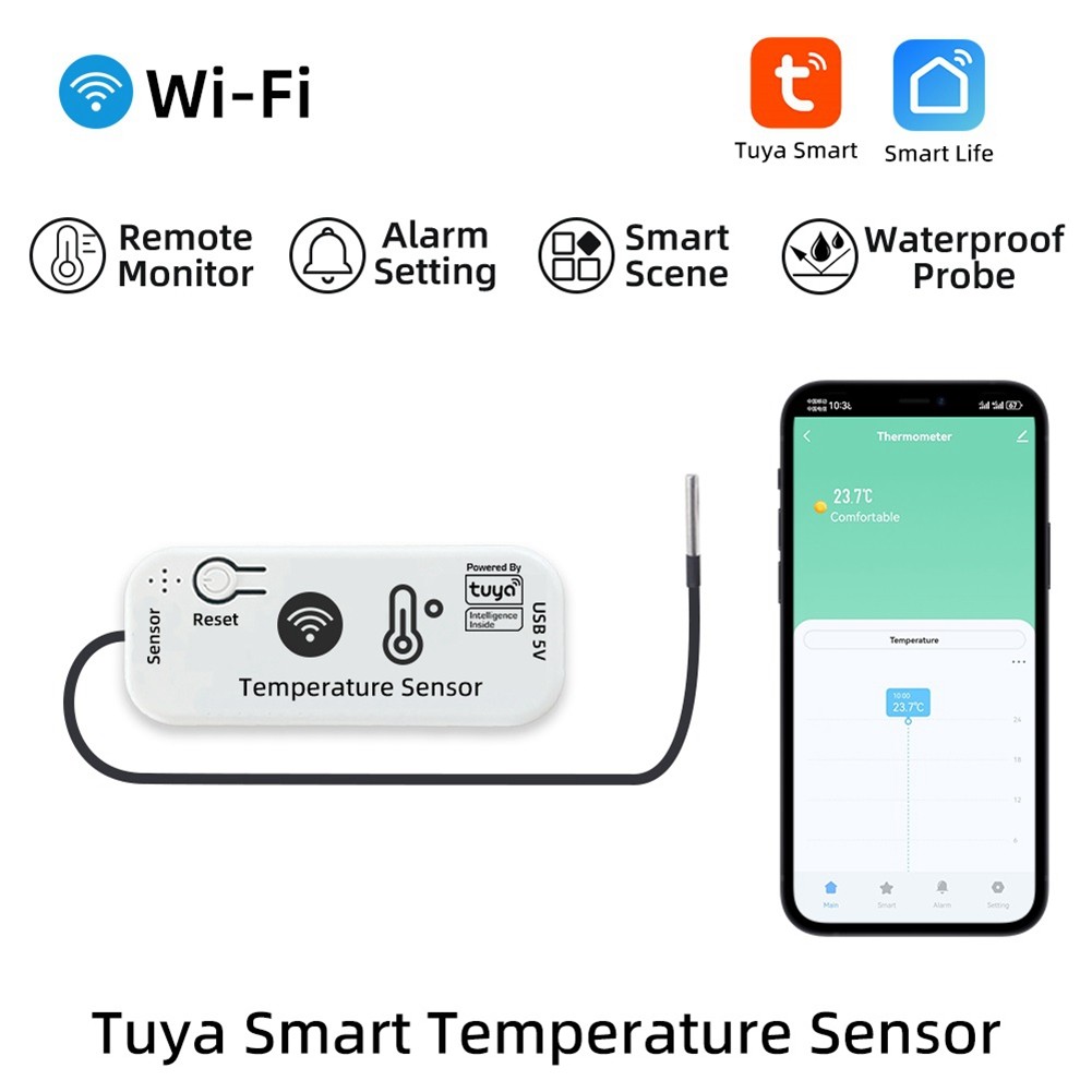 TUYA WIFI Temperature Sensor APP Remote Tuya Temperature Sensor 2.4G WiFi9451
