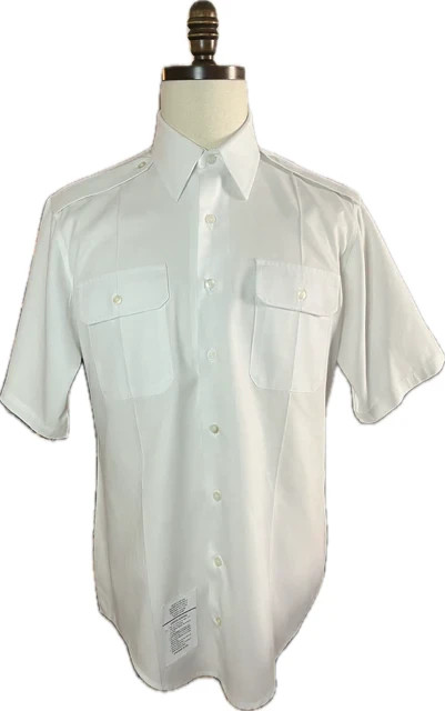 U.S MILITARY ISSUE ARMY MEN'S WHITE DRESS SHIRT SHORT SLEEVE 14 14.5 15.5 16.5