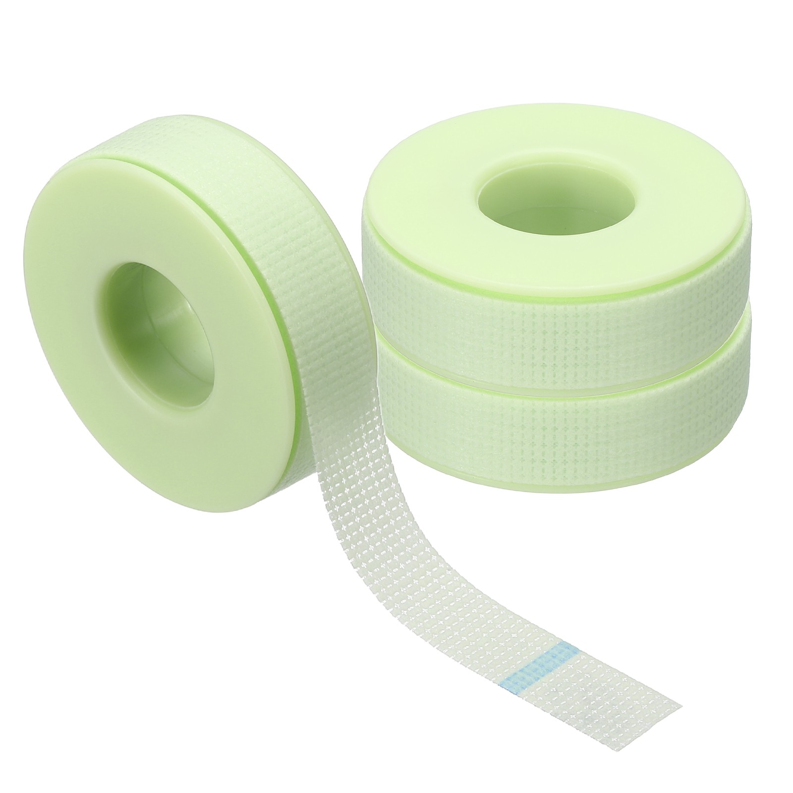 0.5in x 9.84yd Eyelash Tape, 3 Rolls Eye Lash Tape Silicone Breathable, Green