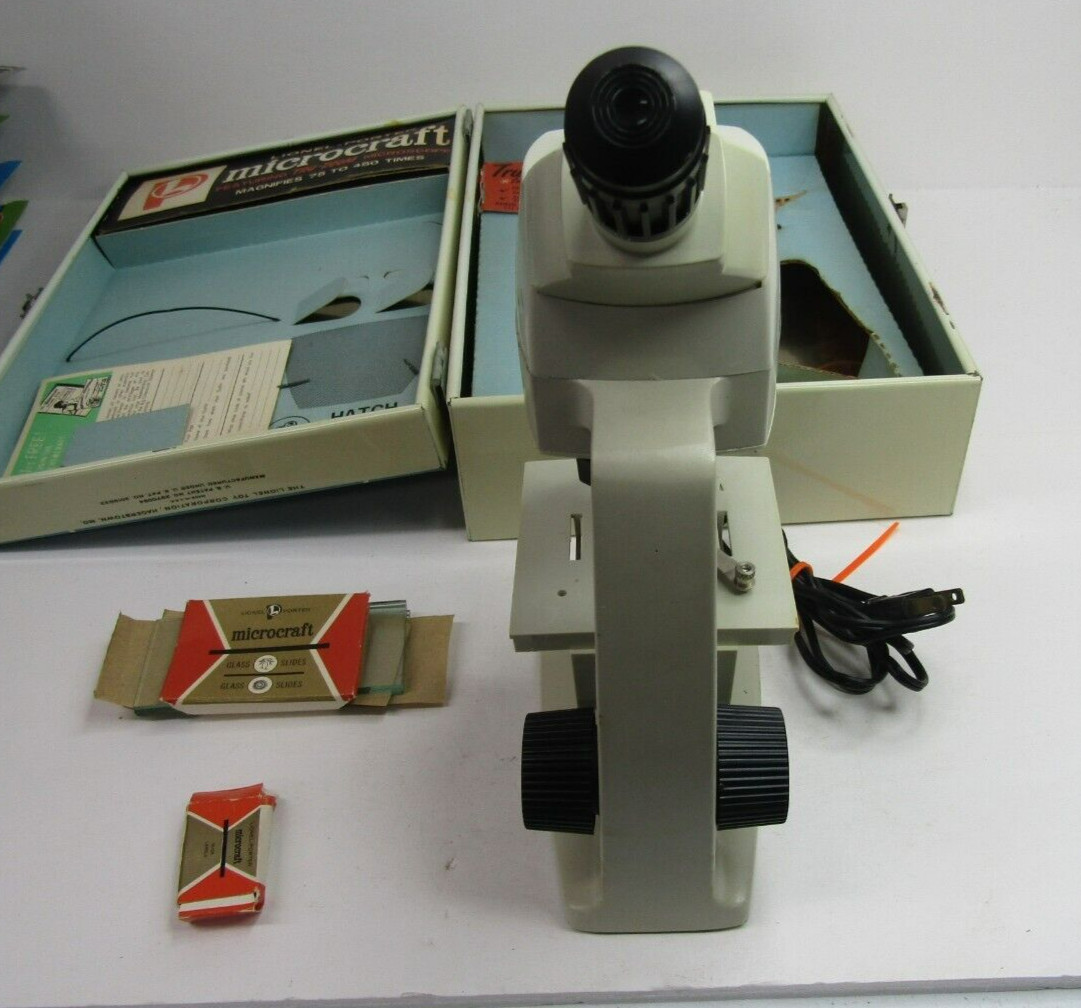 Vintage 1960 Lionel-Porter Panel Microcraft Microscope Labmaster Lab with slides