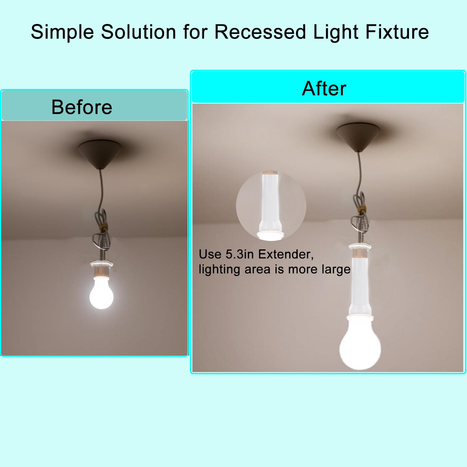 26/E27 Light Bulb⭐ Socket Extender⭐5.31 Inch Ceiling Fan Light Adapter⭐⭐