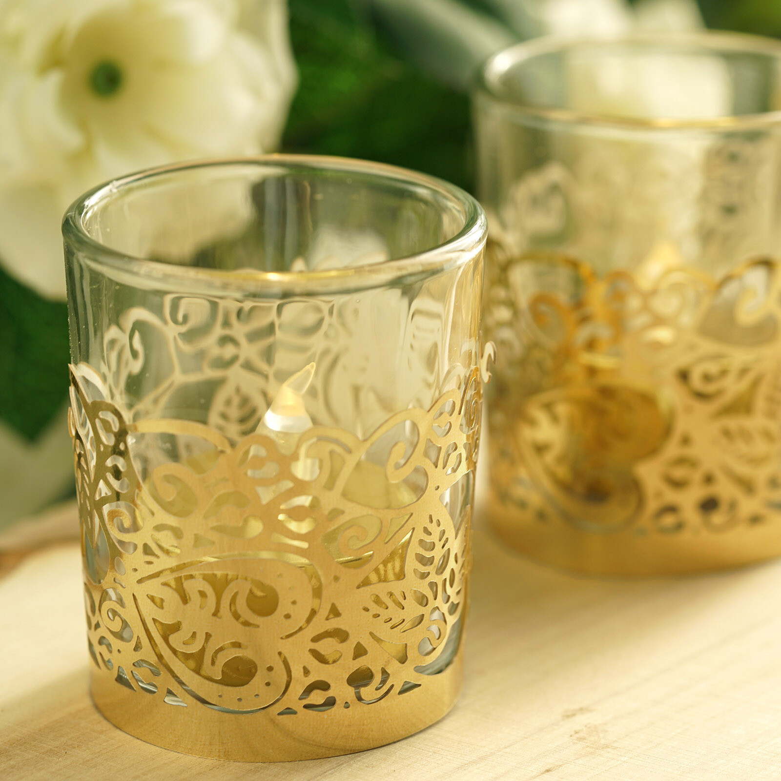 20 pcs Laser Cut Decorative Votive Candle Holder Wraps Wedding Home Centerpieces