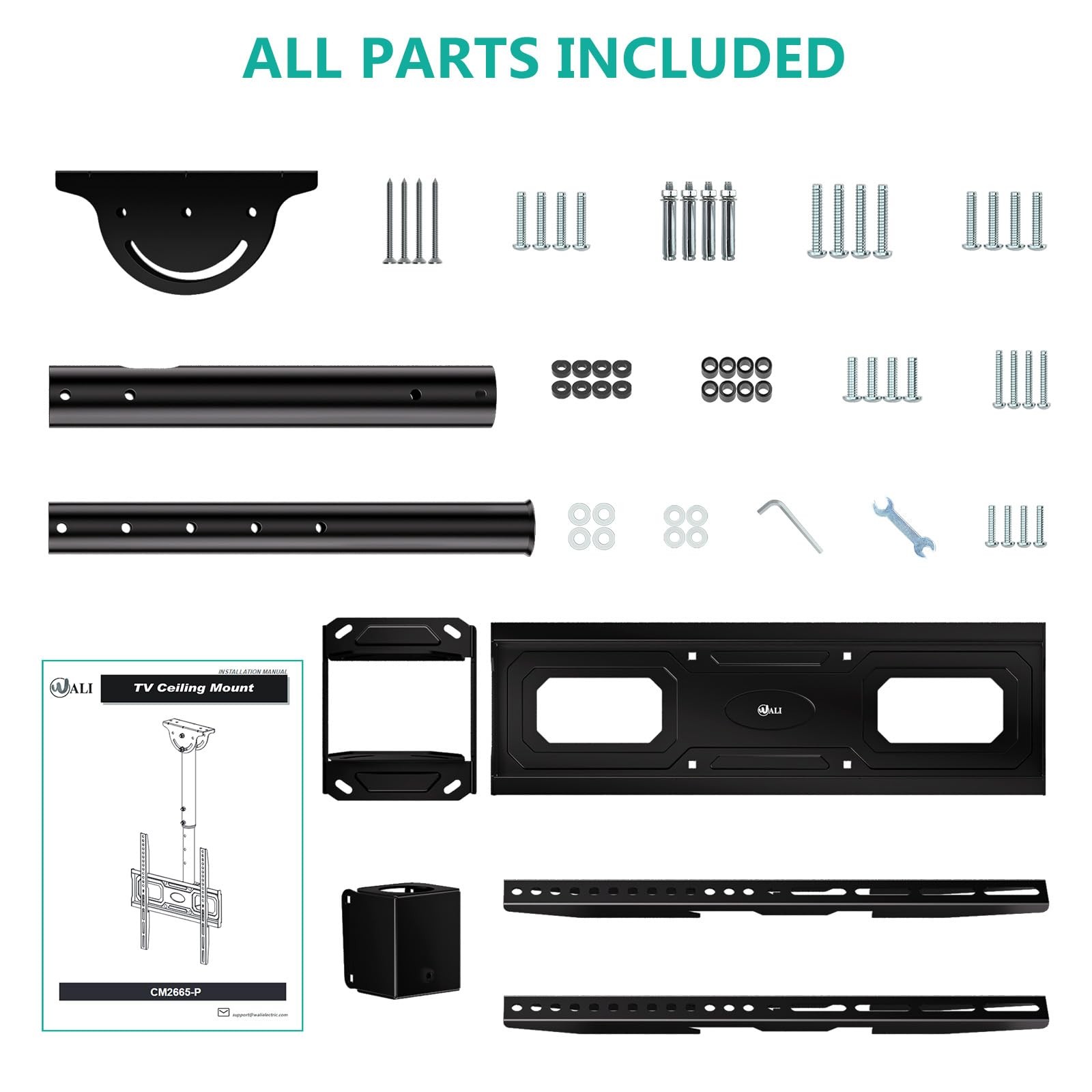 Ceiling TV Mount 26-65 Inch Screens Full Motion Bracket VESA 400x400 Adjustable
