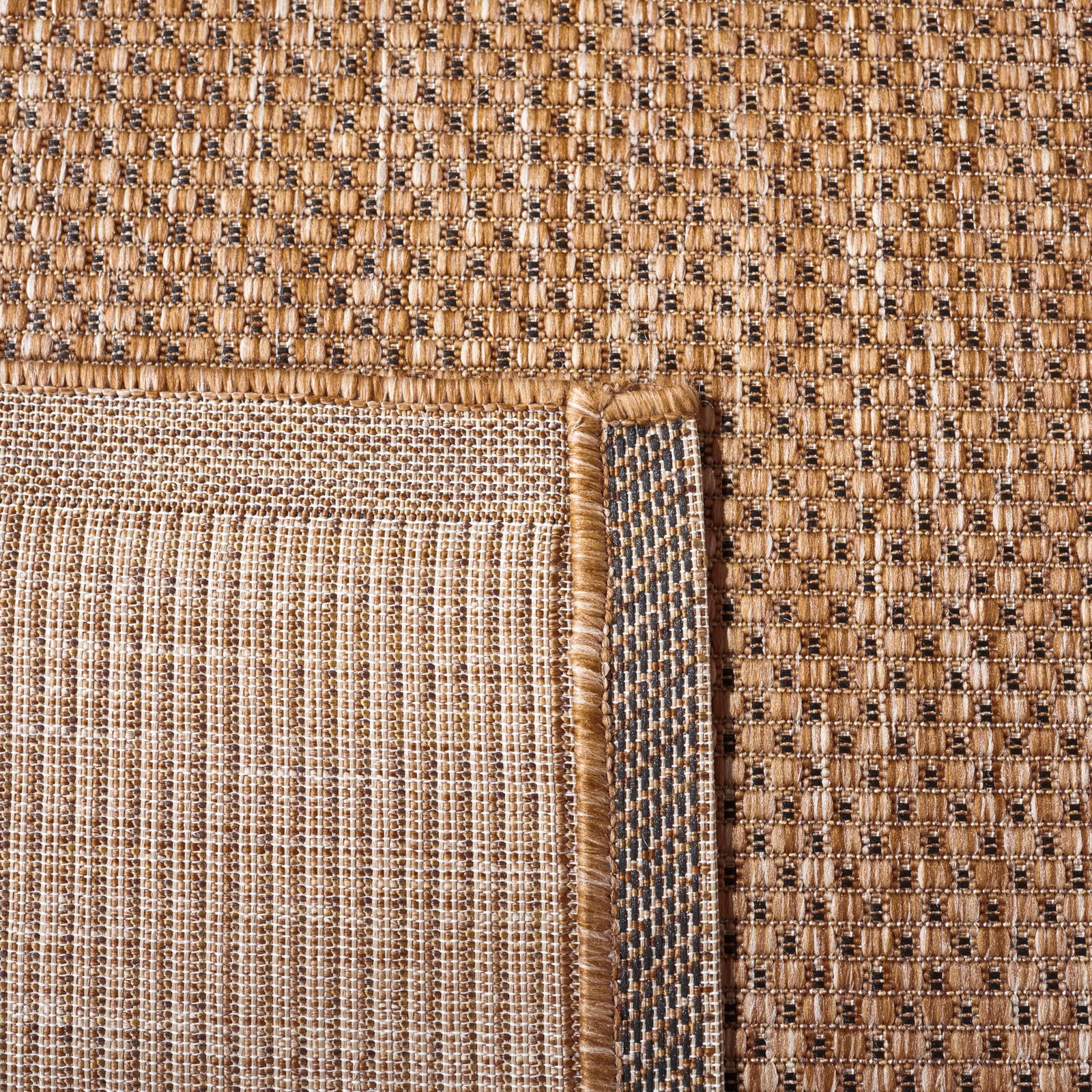 Washable Rug Outdoor Courtyard Collection - 2'3" x 5', Natural & Gold, Non-Sh...