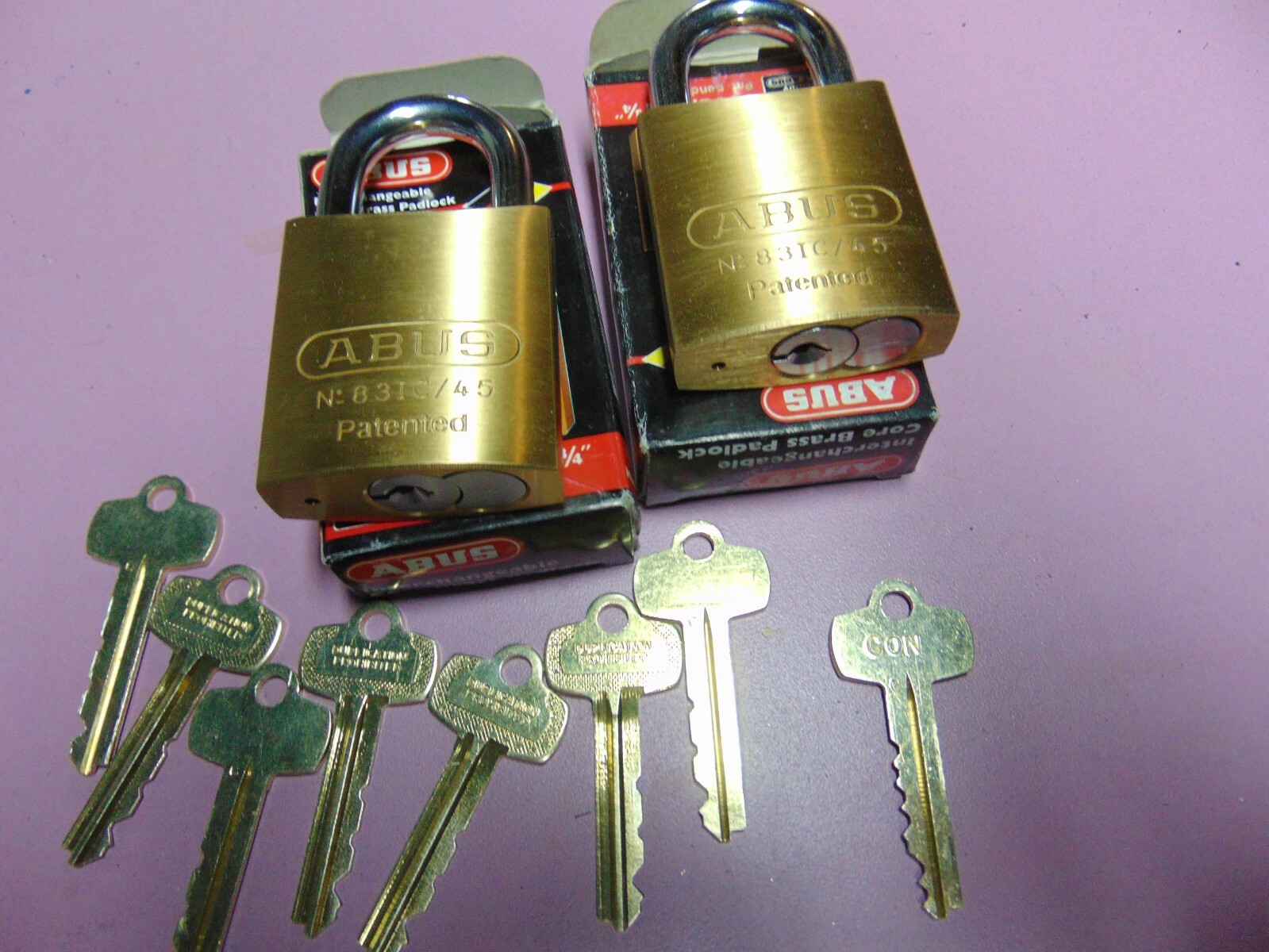 2 NEW ABUS IC BEST CYL. WITH C CORE AND 1 CORE AND 8 KEYS PADLOCK LOCKSMITH