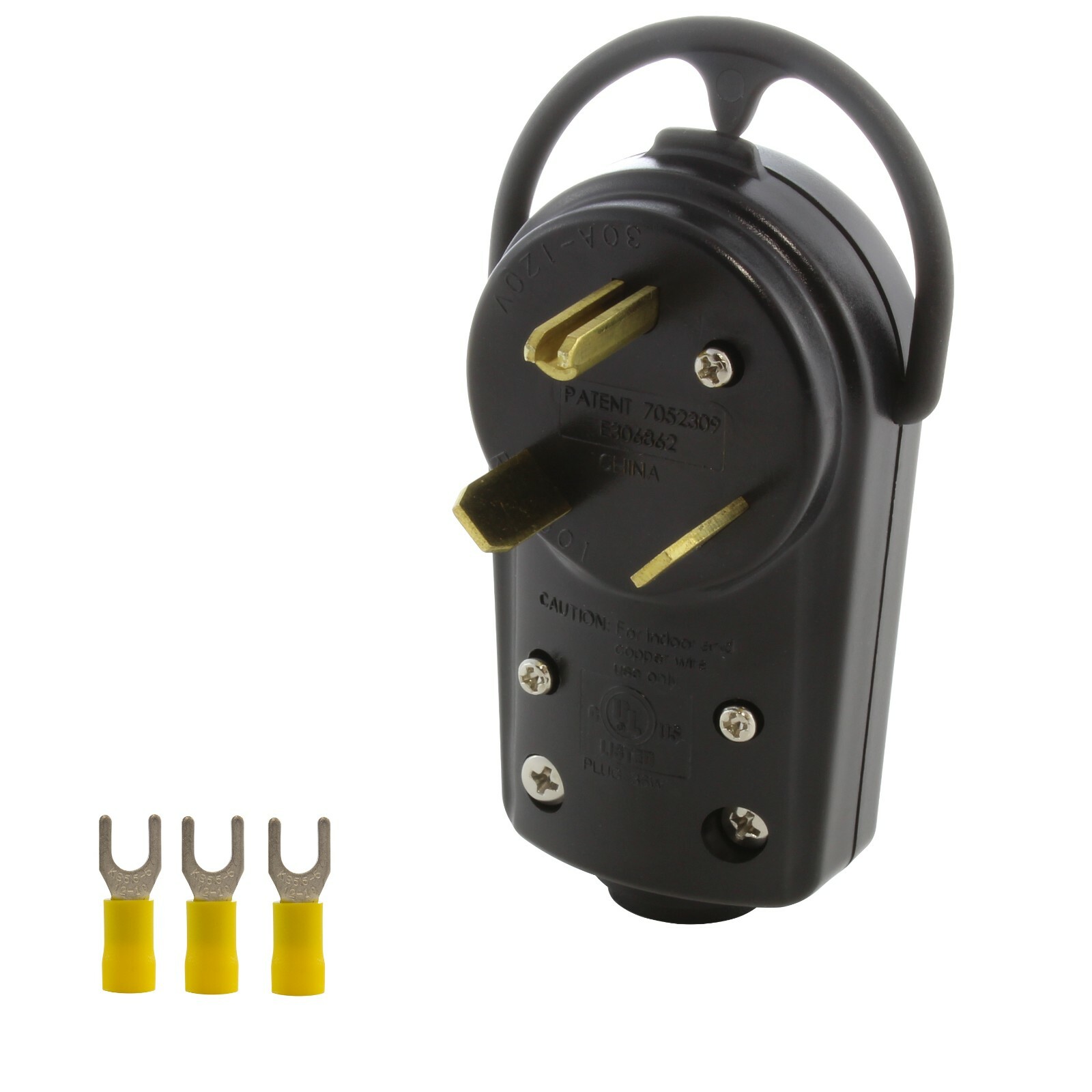 NEMA TT-30P 30A 125V RV/Travel Trailer Straight Blade Plug Assembly by AC WORKS®