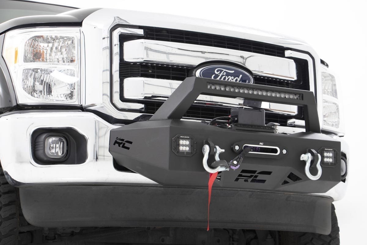 Rough Country 51006 EXO Front Bumper Winch Mount Kit for 11-16 Ford F250F350
