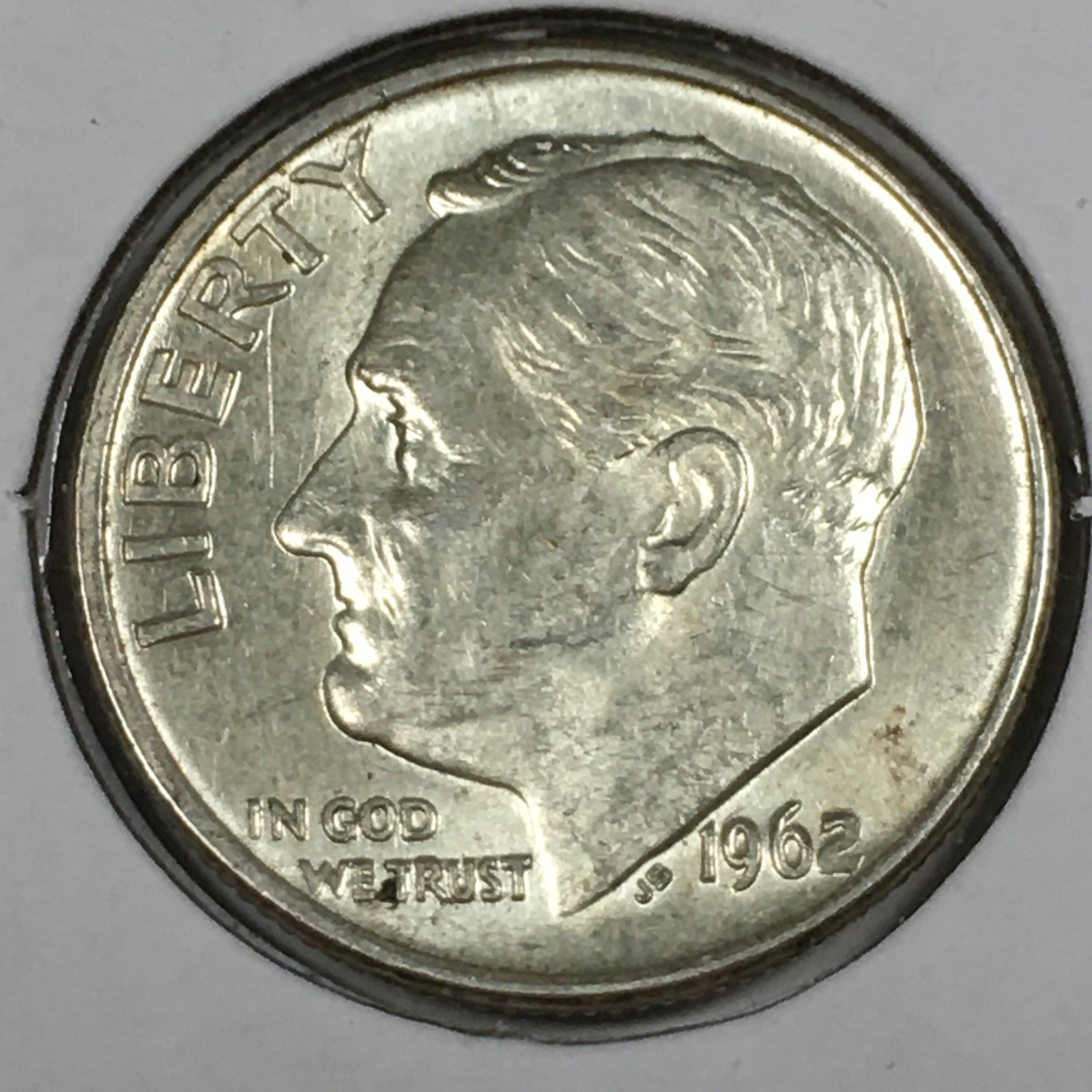 1962 Roosevelt Dime - Mint State (MS) KM#195 - 90% Silver - 8644