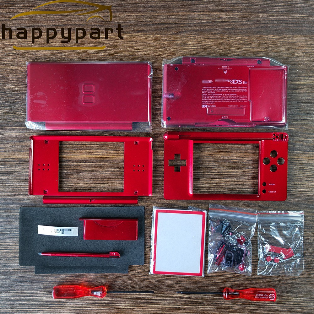 New Replacement Housing for Nintendo DS Lite Glass Lens Shell Crimson Red