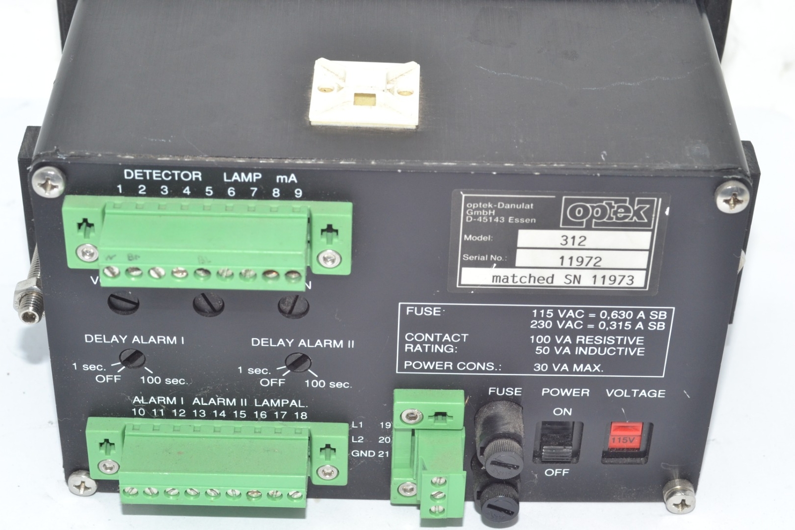 Optek 312 Dual Channel Absorption Meter Converter, 30VA Max