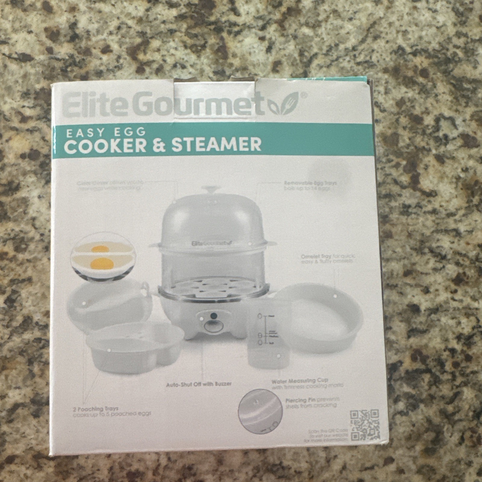 Elite Gourmet EGC1405W 2-Tiered Rapid Egg Cooker, 5-Egg 14 Egg, White