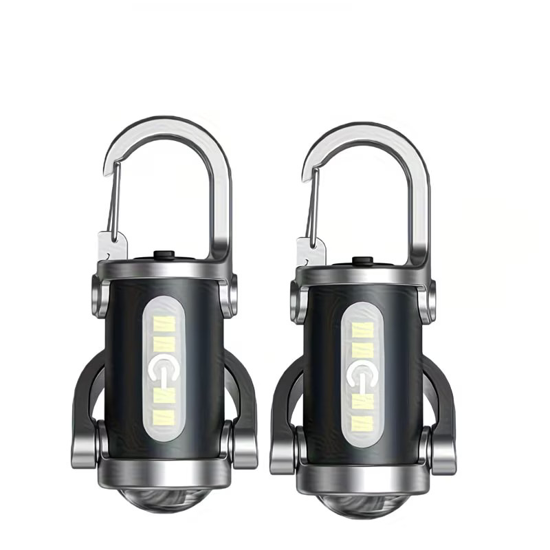 2 X Rechargeable  Multi-Mode Mini Keychain Flashlight, 300LM  LED  work light(R)
