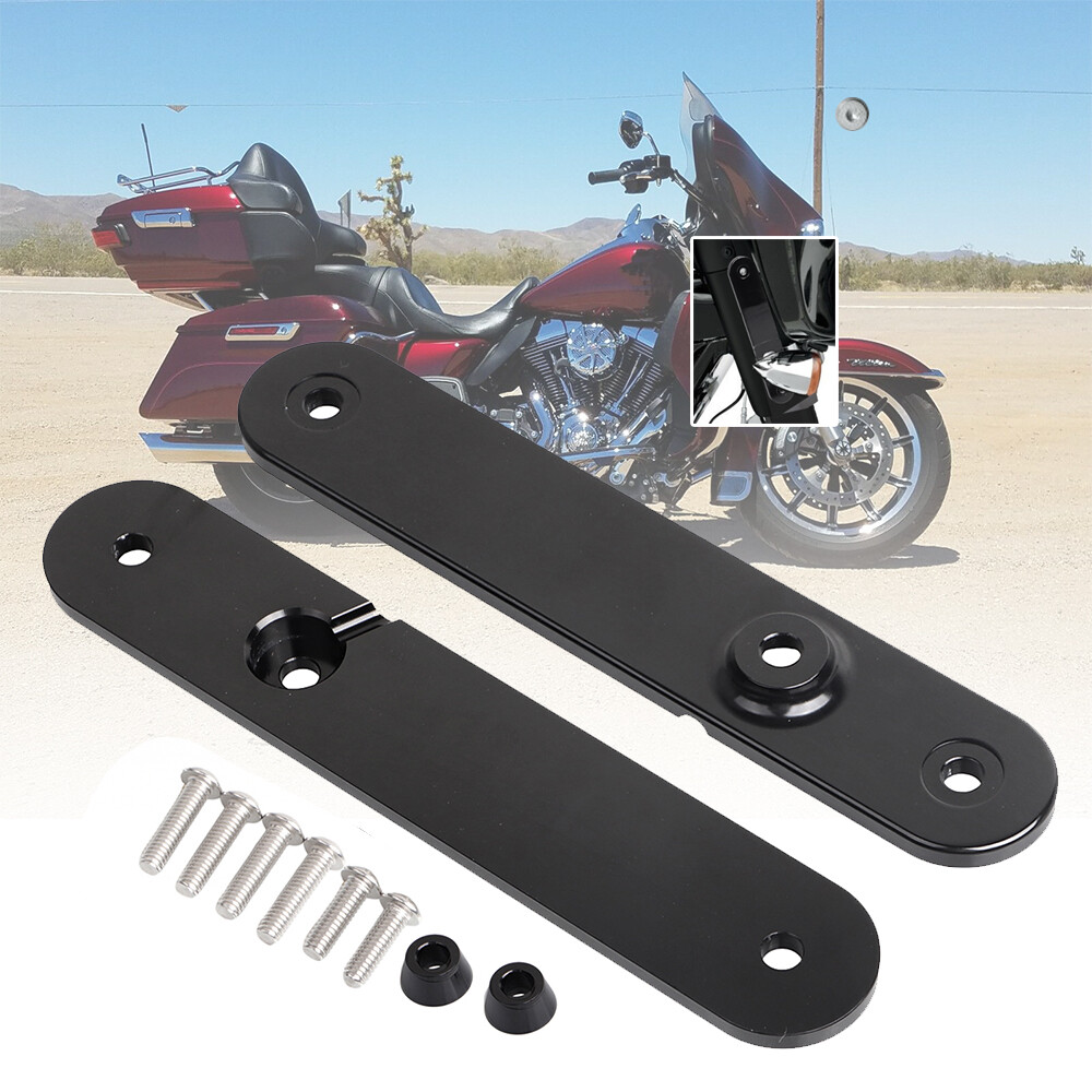 Black Turn Signal Relocation Bracket Kit For Harley Street Glide FLHX 2006-2013