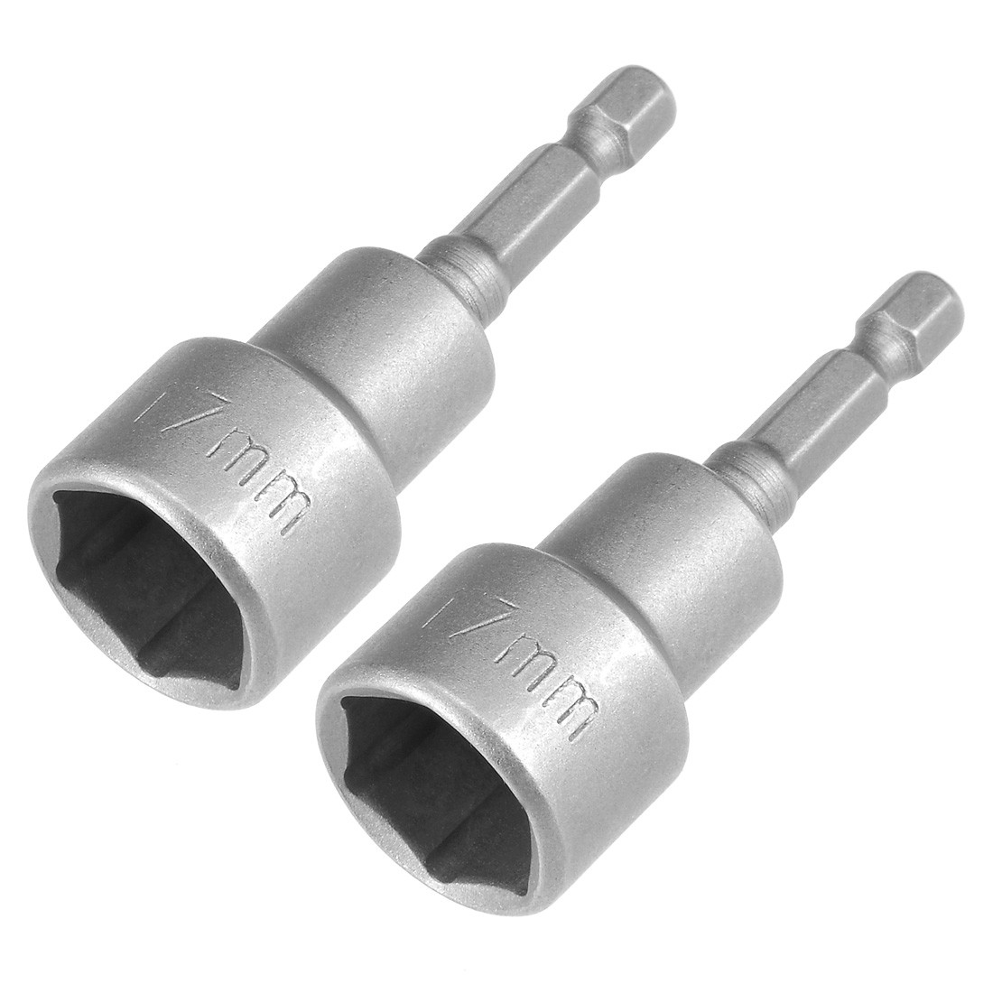 2pcs 1/4" Quick-Change Hex Shank 17mm Magnetic Nut Setter Driver Drill Bit