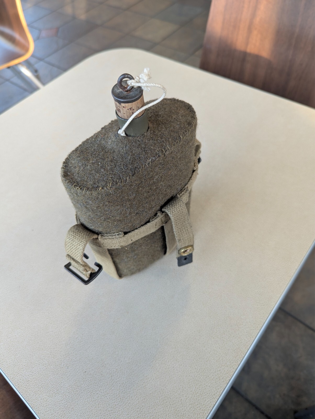 Original Post WWII 1954 British / Canadian P37 Canteen & Shoulder Strap