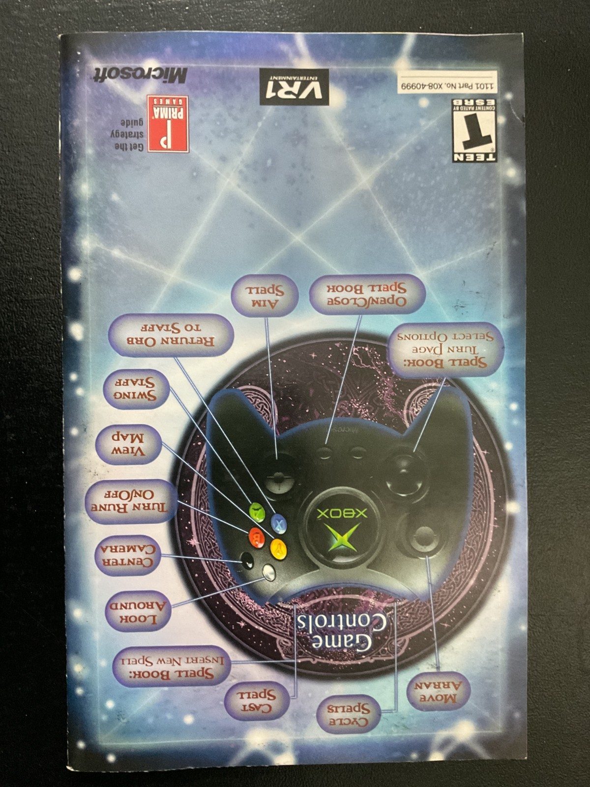 Nightcaster Microsoft Original XBOX Instruction Manual Only