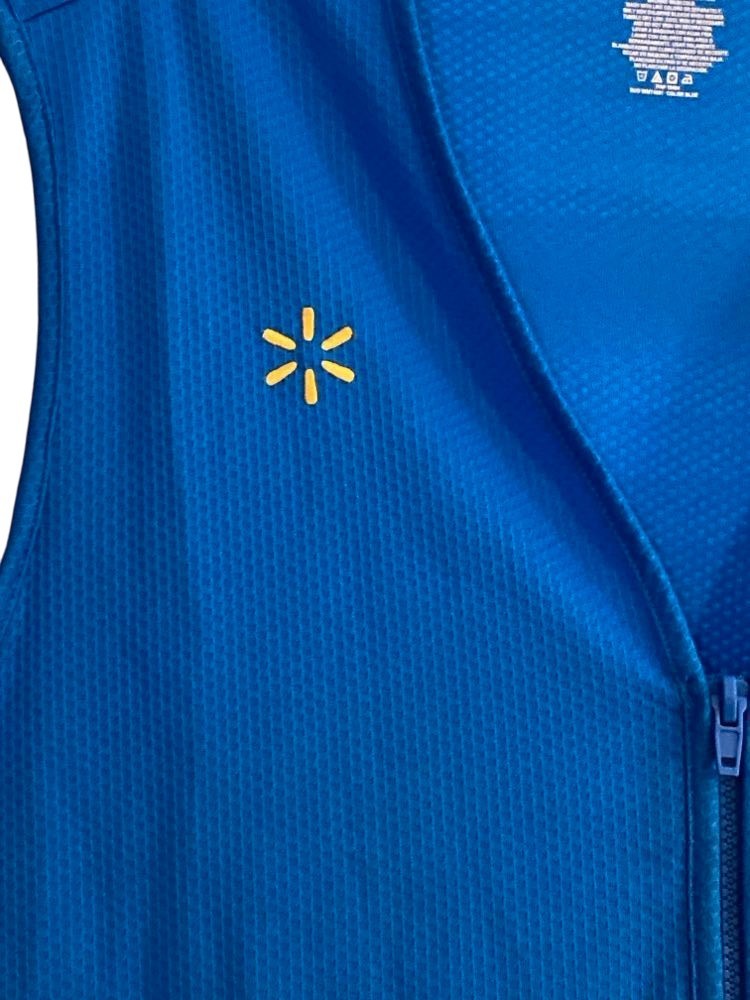 Walmart Associate Vest Blue Womens 2XL Zip Uniform