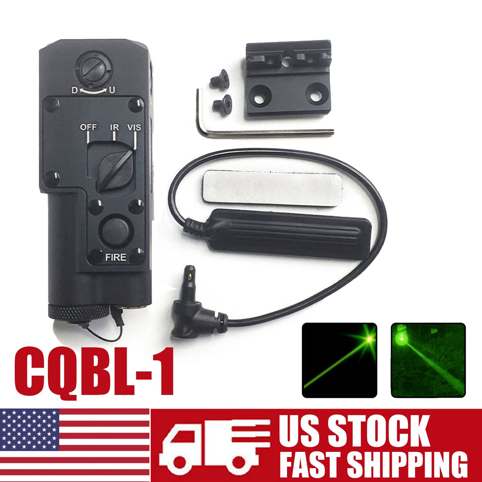 CQBL-1 Aiming Indicator IR Infrared Green Laser Sight With Switch and Base Mount
