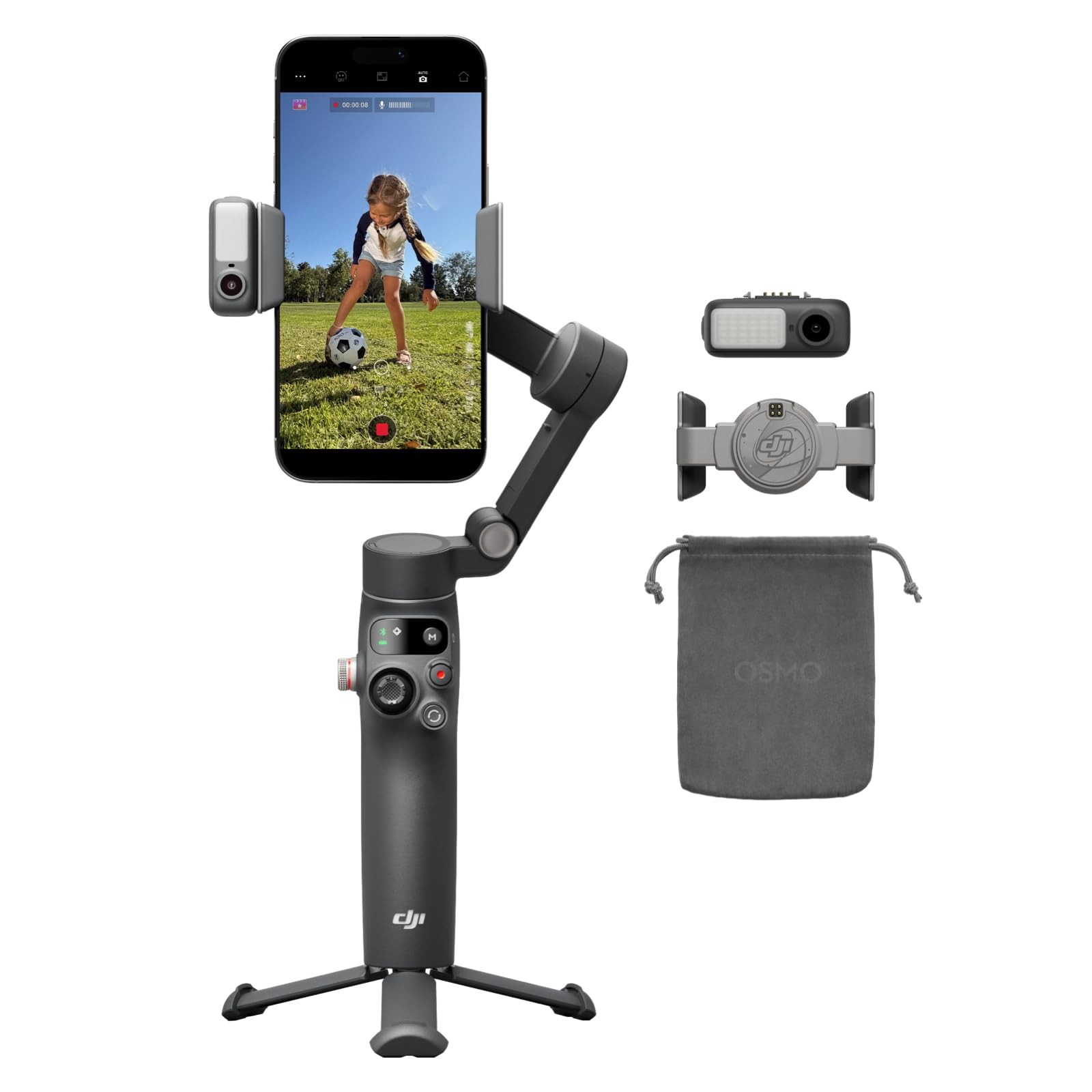 DJI Osmo Mobile 8 Advanced Tracking Combo Gimbal Stabilizer for Phone, black