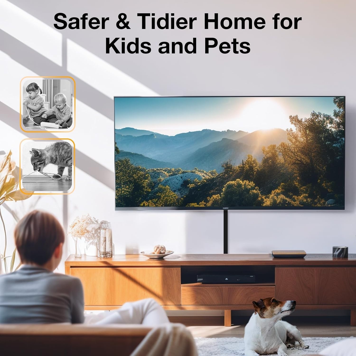Cable Hider Kit for Wall Mounted TV - 157in, Black