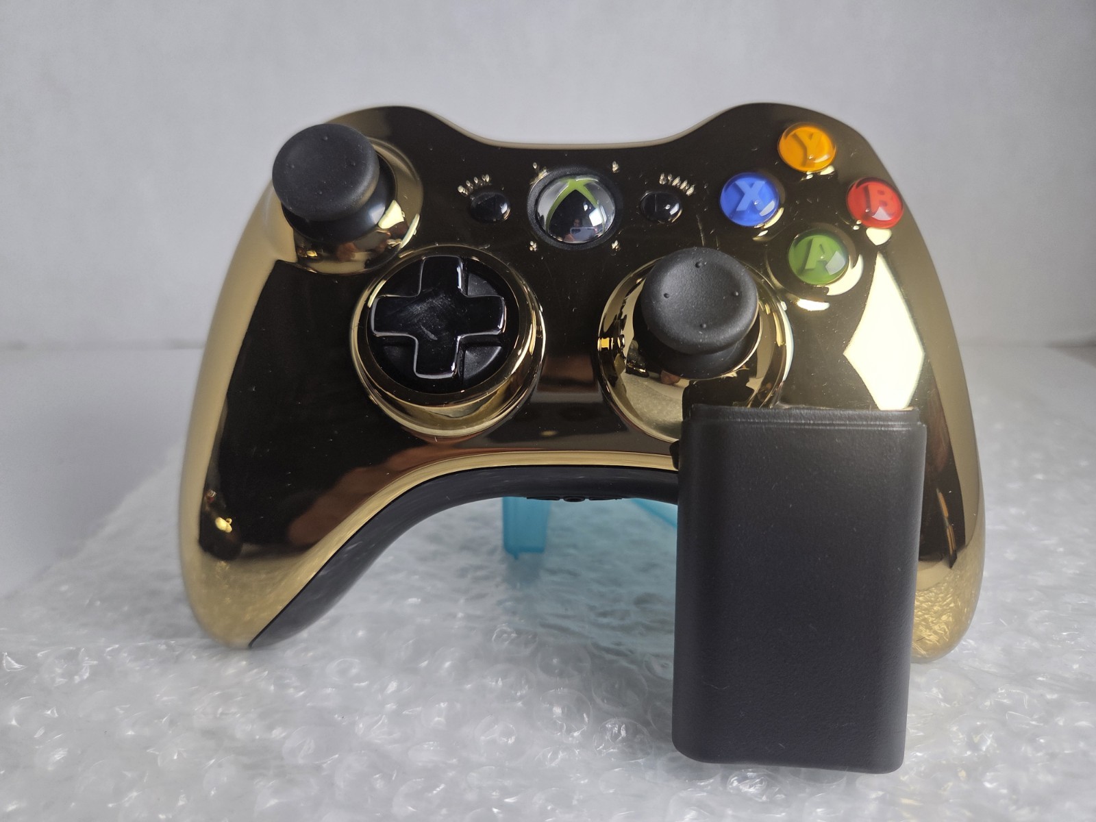 Microsoft Xbox 360 Wireless Controller Chrome Gold elite Tested Clean New Sticks