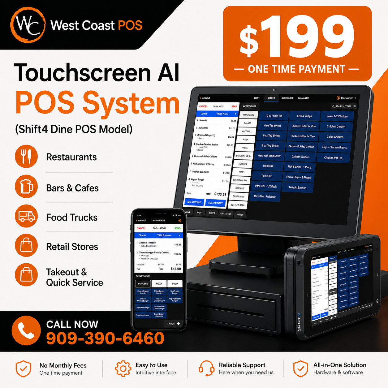 Complete POS System | Merchant Account Required Prior to Shipping