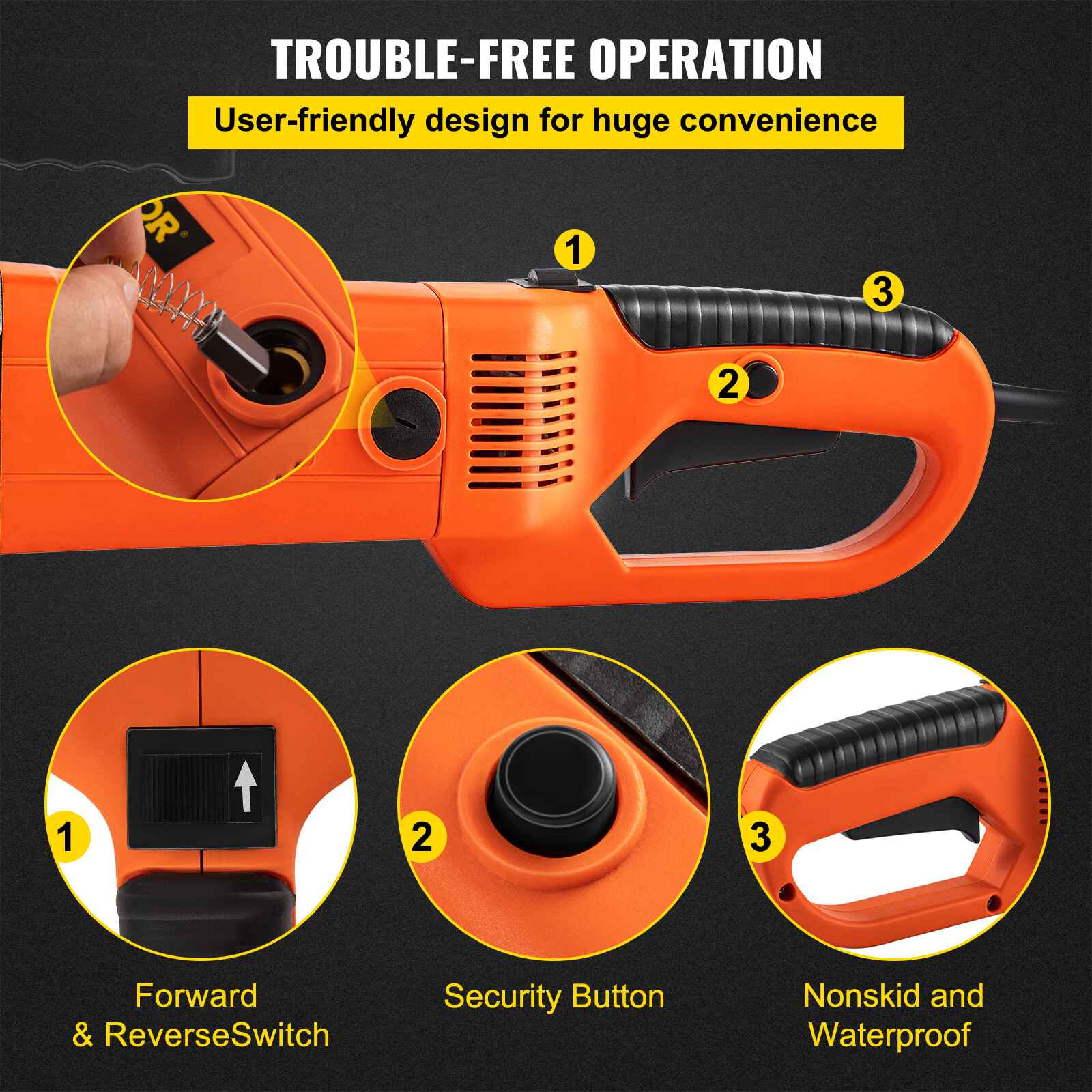 VEVOR Electric Pipe Threader Pipe Threading Machine 2300W 6 Dies 1/2-2" Portable