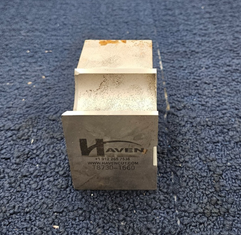 Haven T873D-1660 Tube Cutting Machine Die Block Machining Tool 4" x 2-3/8