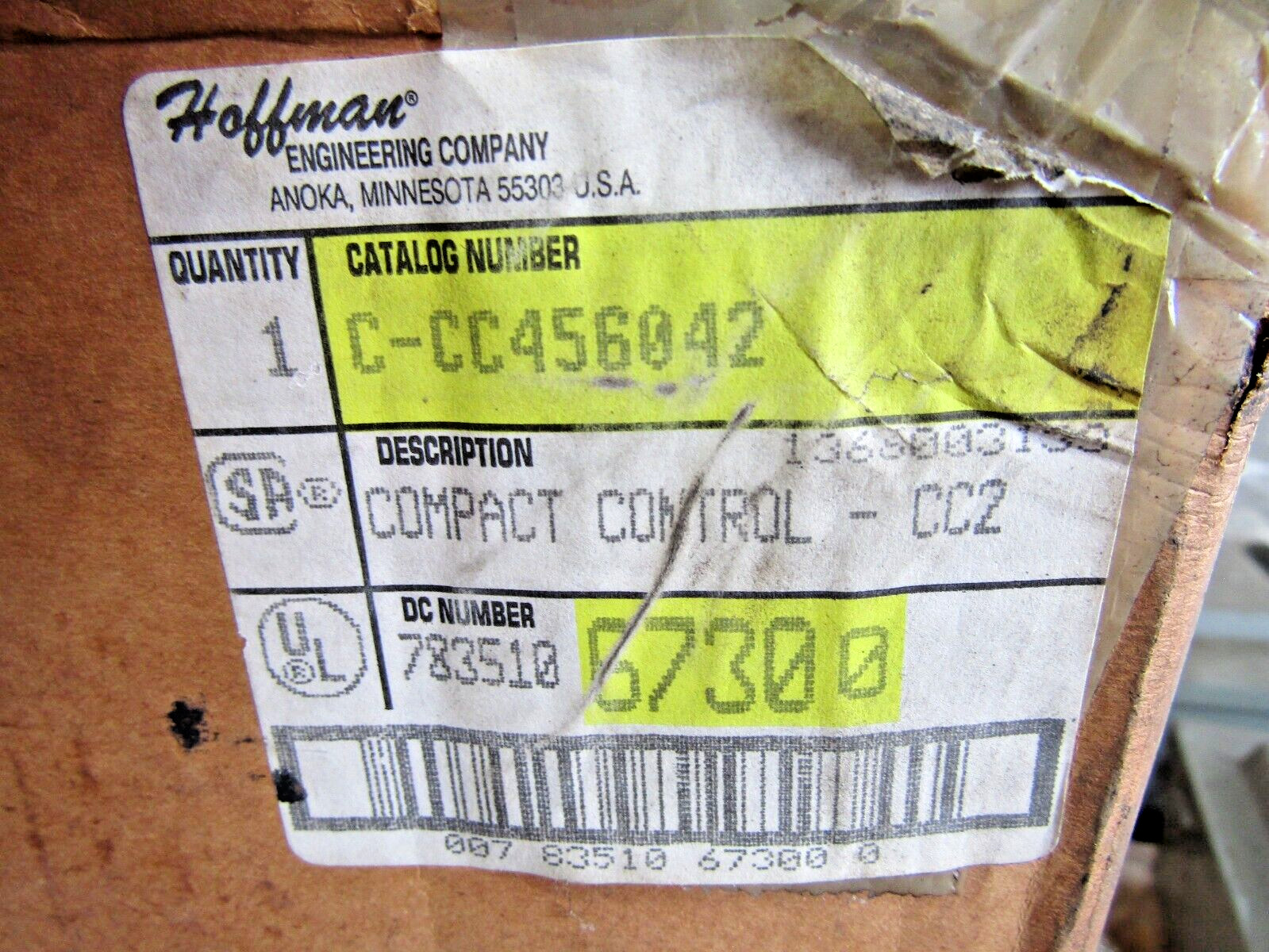 🔥NEW HOFFMAN CC22 COMPACT CONTROL C-CC456042 W/ FRONT PANEL C-CCFP4560 & KEY