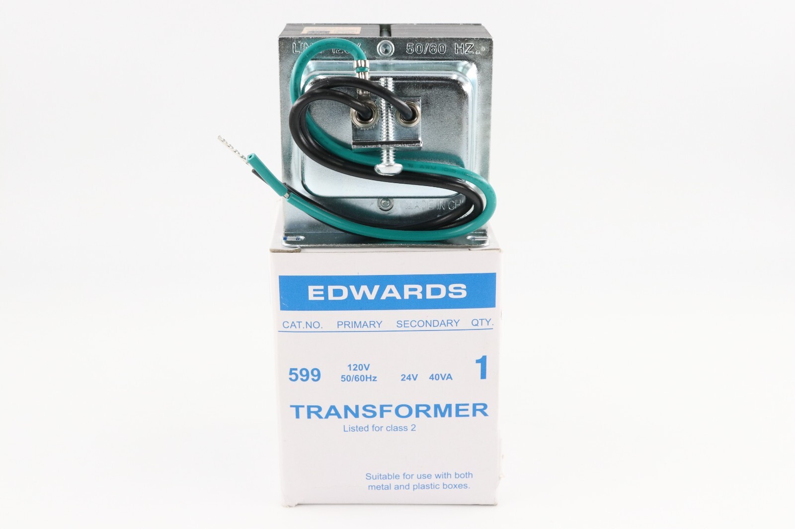 EDWARDS SIGNALING 599 24V 40VA TRANSFORMER, 120V 50/60HZ