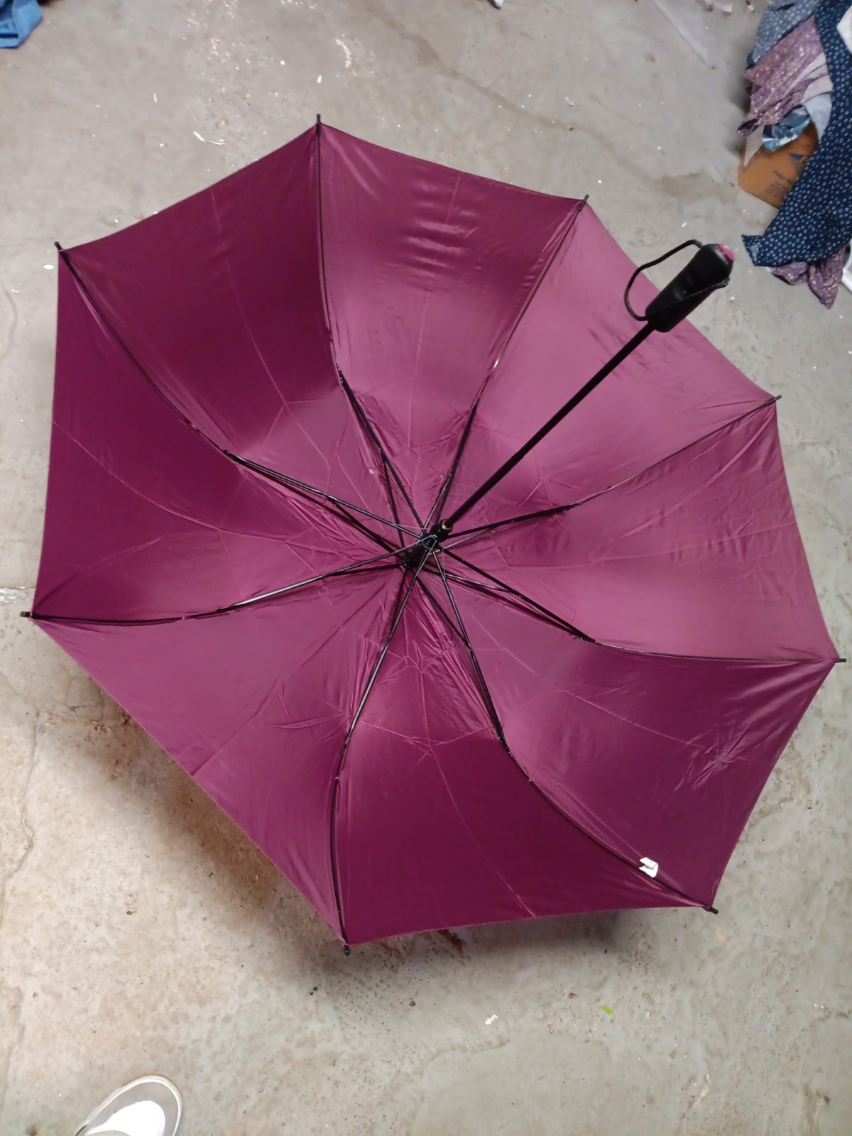 Purple Rain Umbrella Push Button Auto Umbrella Polyester With Loop Ergonomic