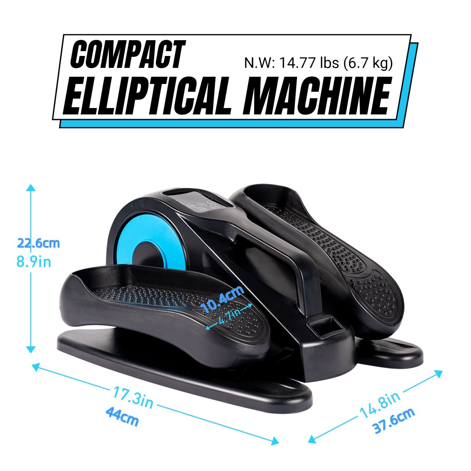 Under table elliptical stepper, sitting leg exercise equipment, fitness machine