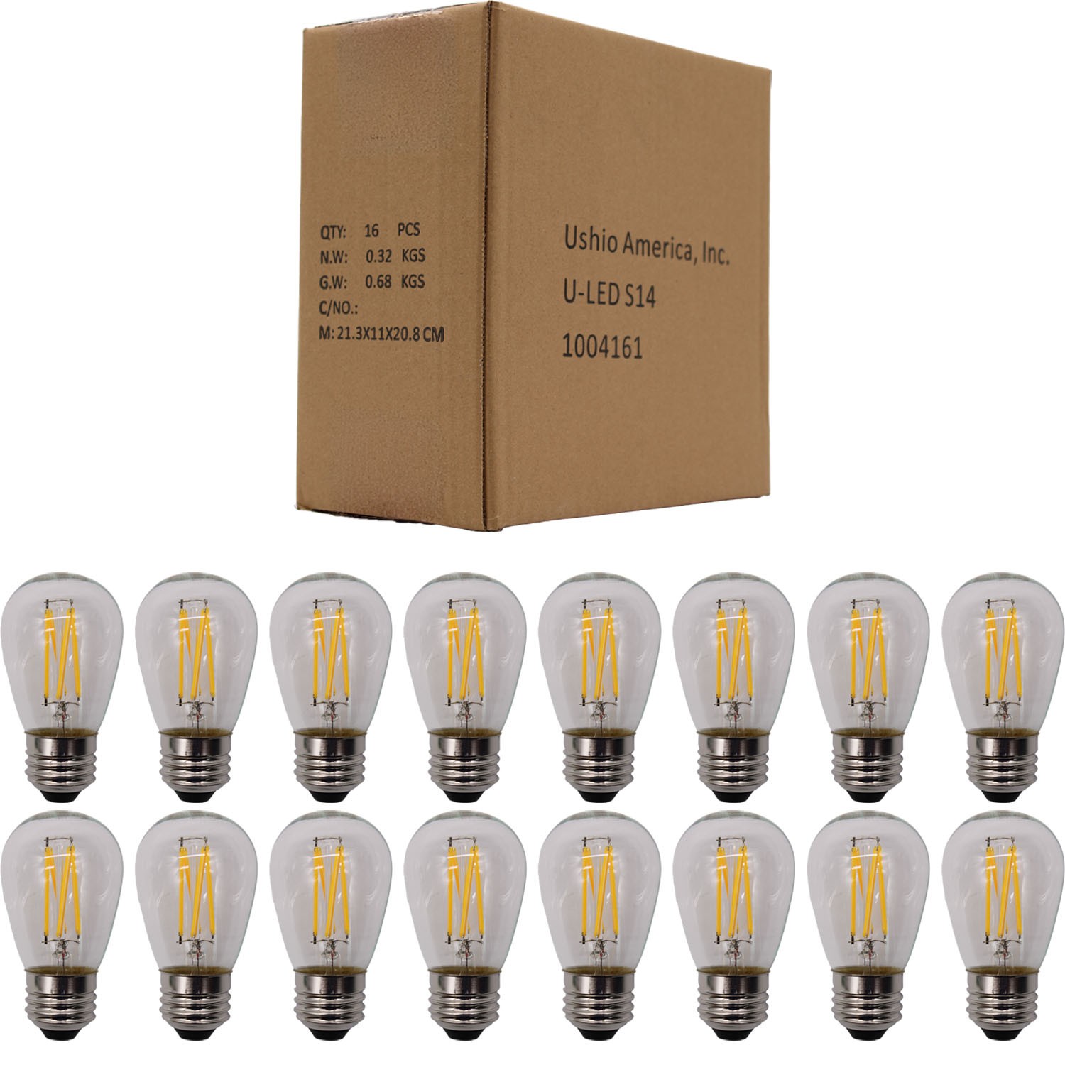 16-Pack Outdoor S14 LED Bulbs - 2700K Warm White, E26 for Marquees, Signs,