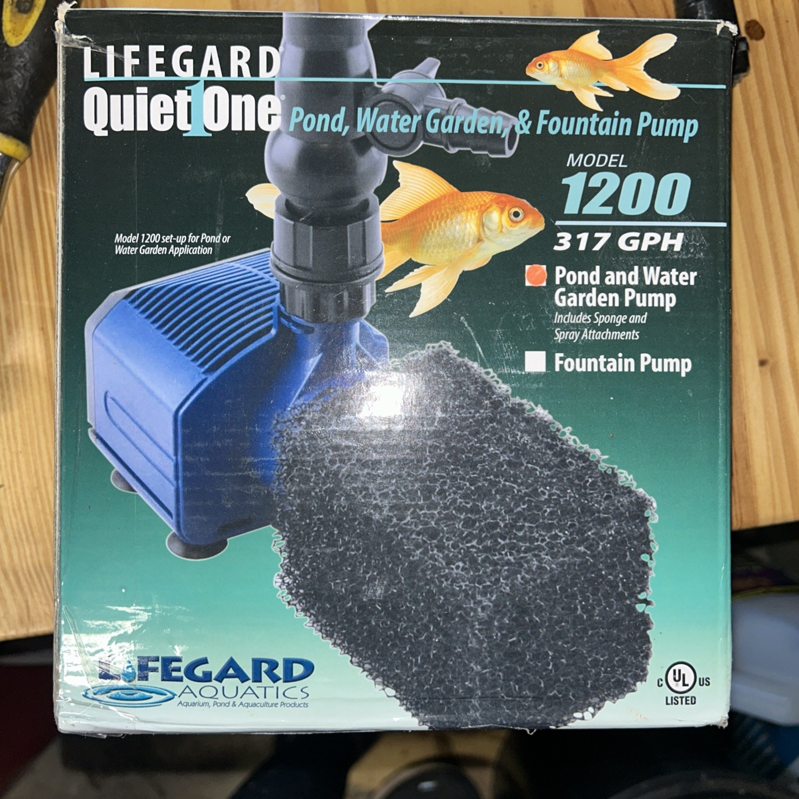 LIFEGARD AQUATICS QUIET ONE 1200 Aquarium Water Pump 317 GPH  new open box