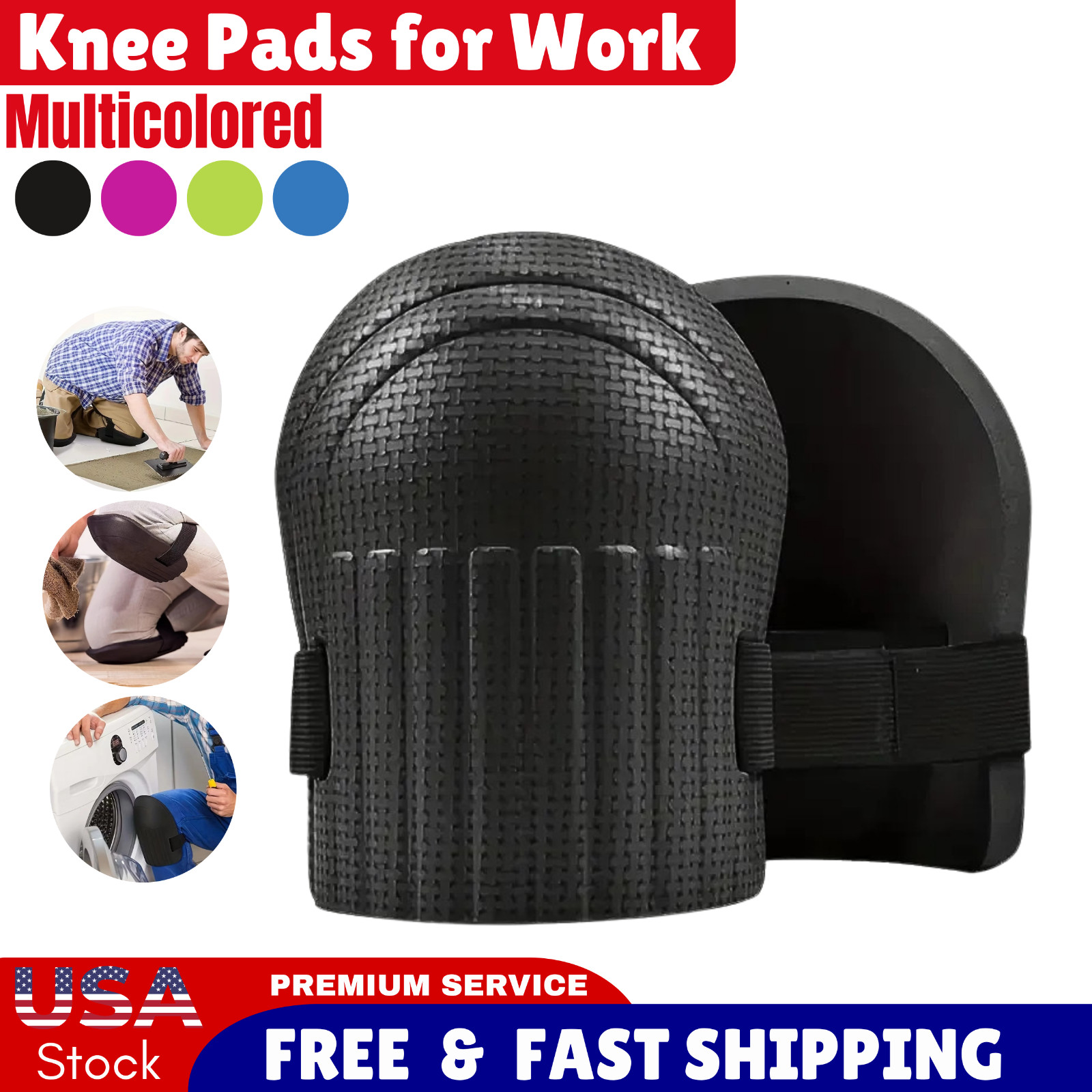 4pcs Knee Pads for Work, Construction, Gardening, Flooring, Carpentry, Garage US