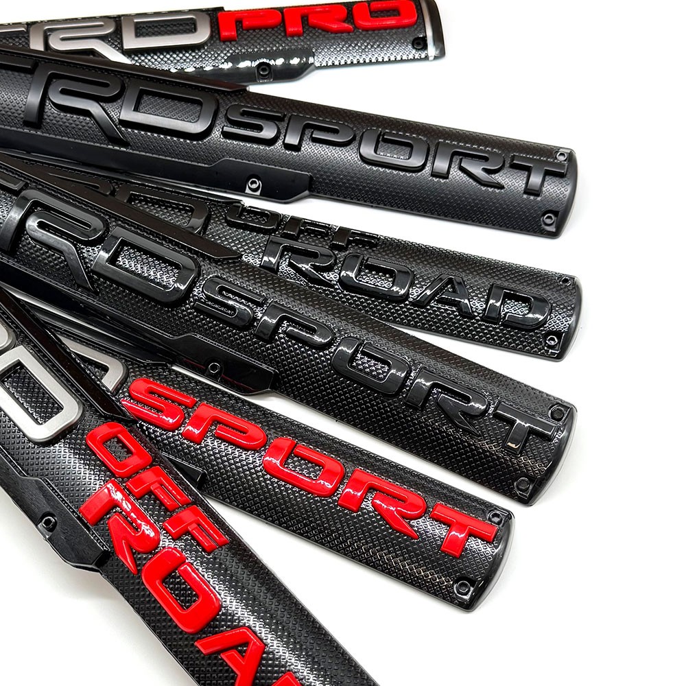 2X Black/Red Fender Side Door Emblem For Sport Off Road Pro Badge Car Truck Bed
