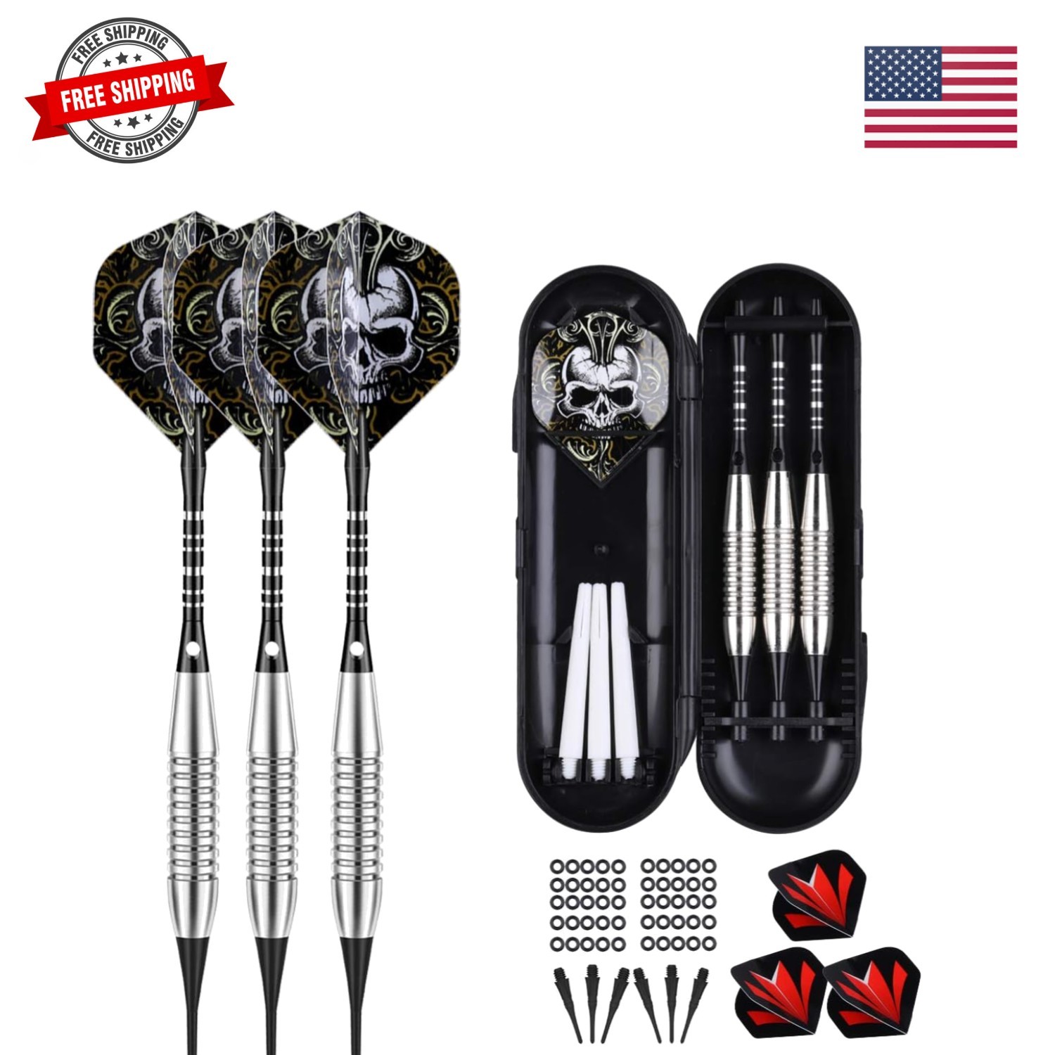 Darts Plastic Tip Set - 18g 21g Colorful Rainbow Soft Tip Darts 50 Anti-Loose...