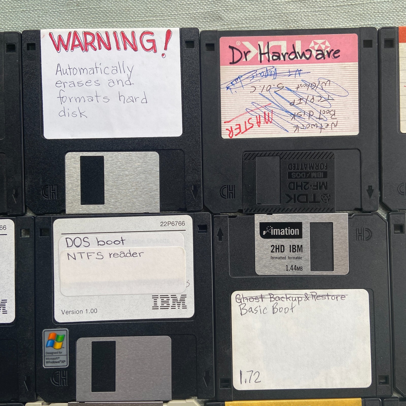 Floppy Lot20 Utilities Boot Backup Dr Hardware Wipe Restore Tuff Test Linux DOS