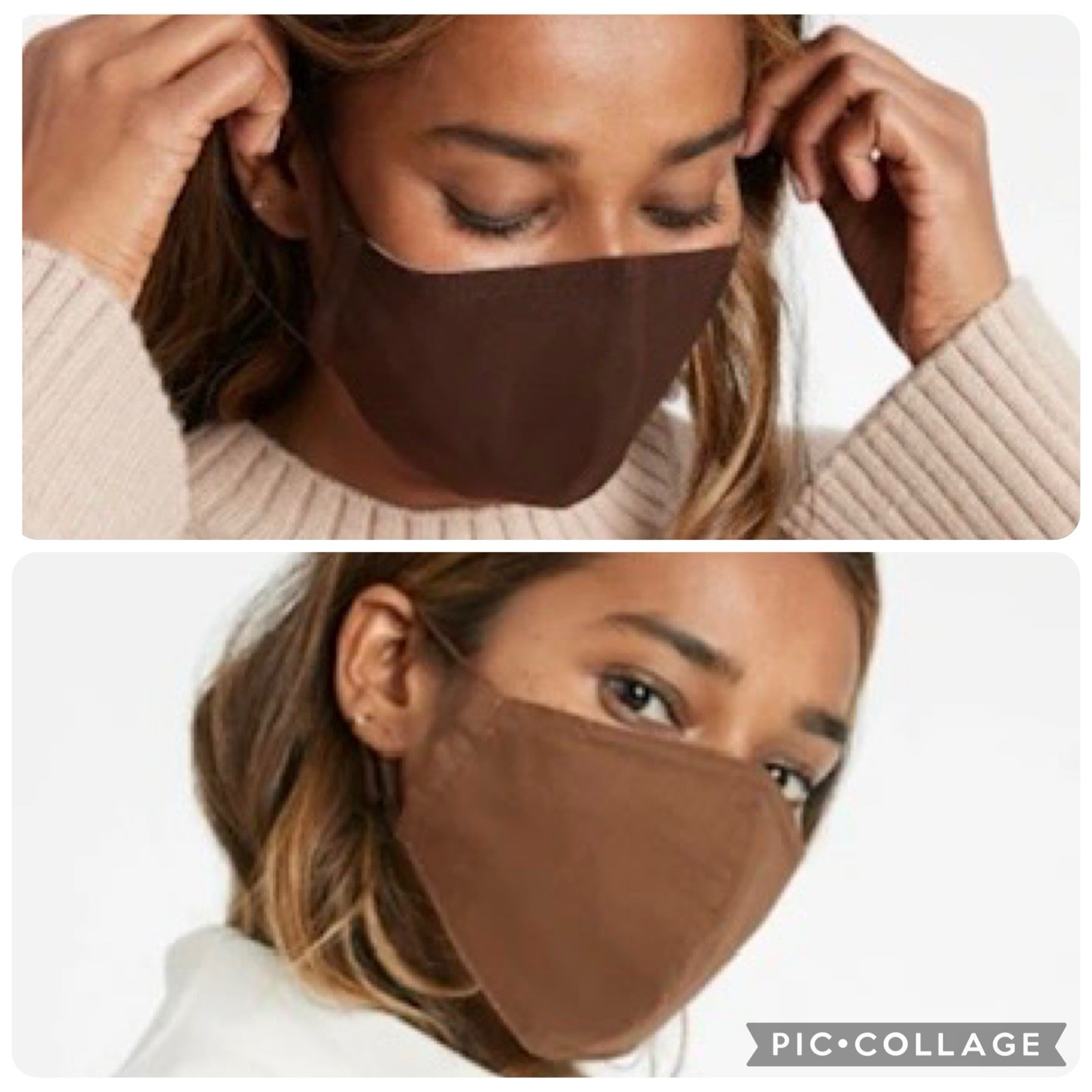 Banana Republic Adult Face Masks Lot Of 2 Packs Of 3 New, Reusable Fabric Brown