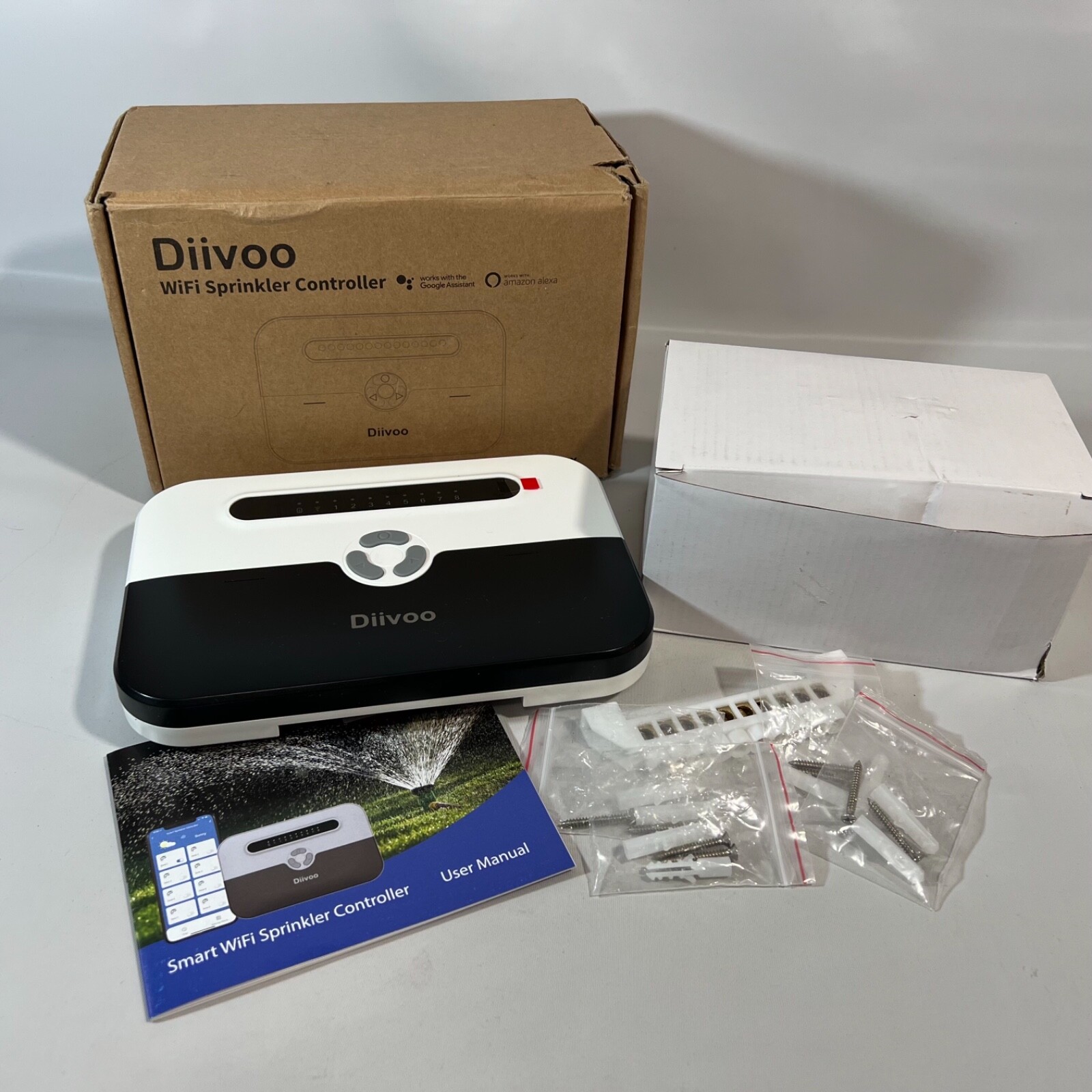 WiFi Sprinkler Irrigation Diivoo Controller 8 Zone w/Smart Weather Watering New