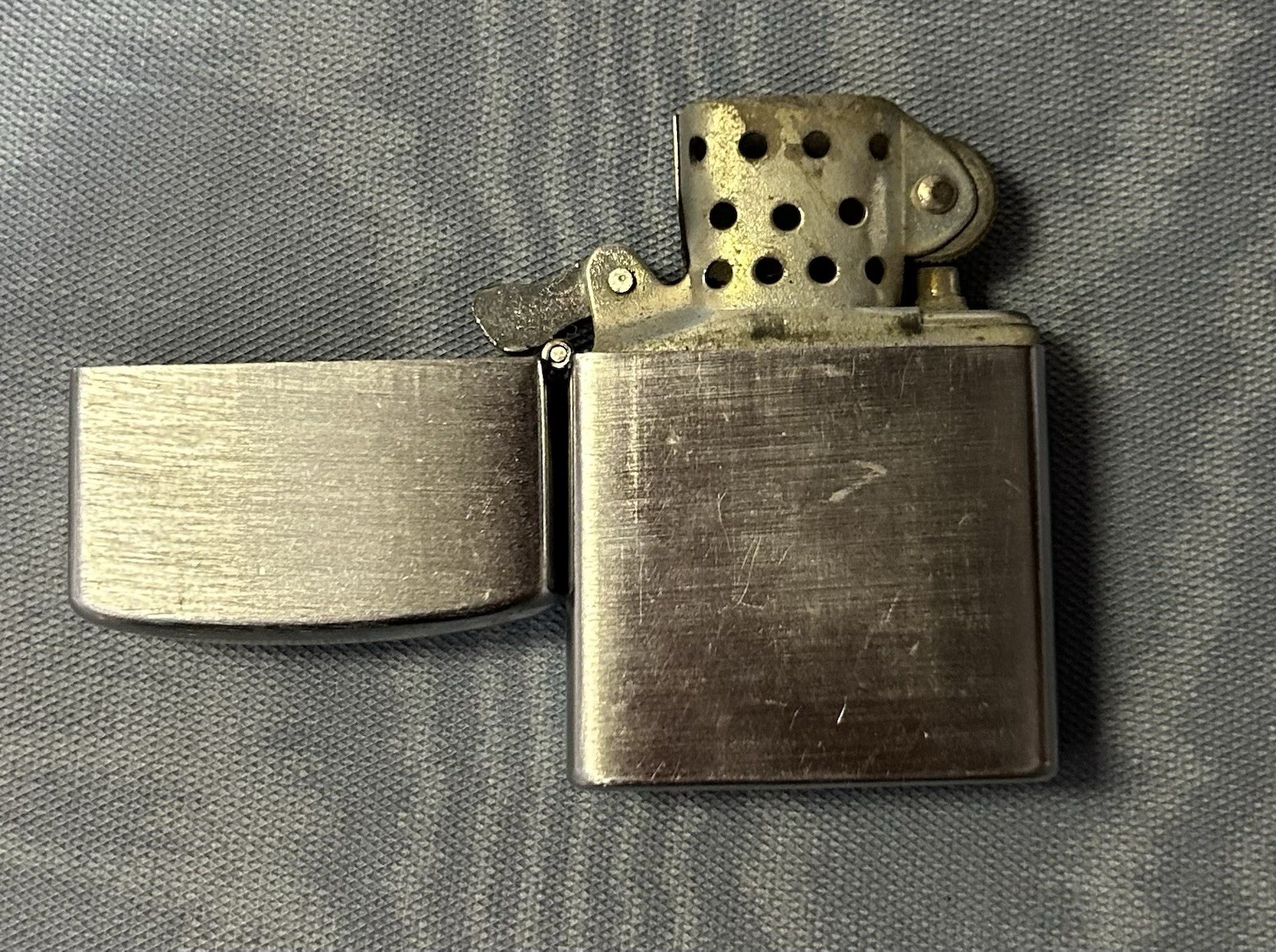 Vintage Brushed Chrome Flip-Top Lighter Japan