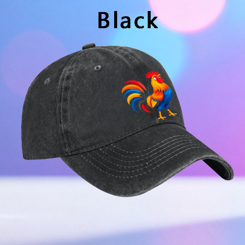 Rooster Side Profile Baseball Cap Multicolor Dad Hat Adjustable Cap