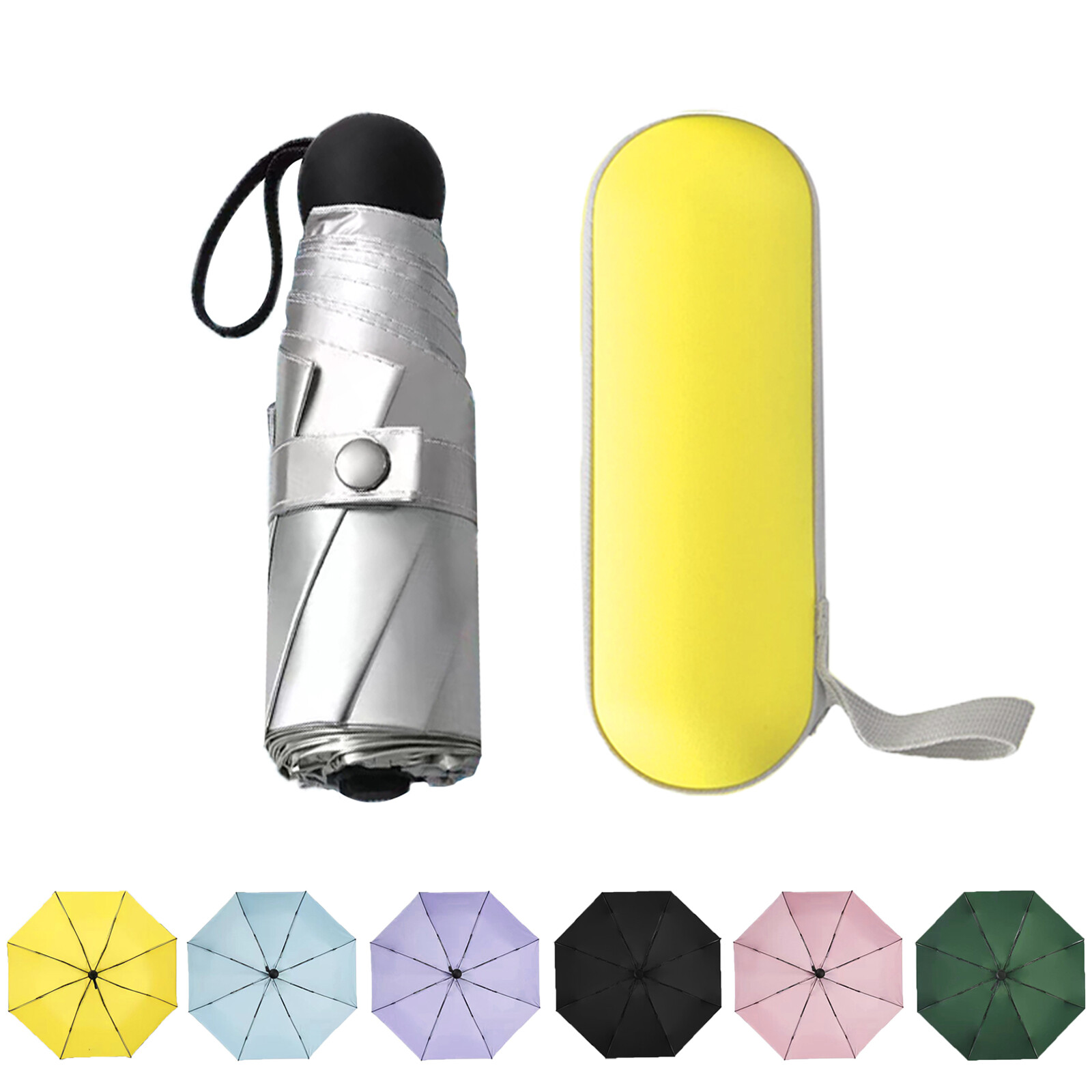 AUSDINAUTO Mini Folding Compact Umbrella Travel Portable Light UV Protection