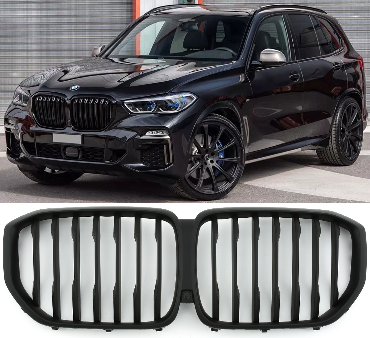 ✅ GRILL RADIATOR GRILLE KIDNEYS FRONT FOR BMW X5 G05 MATTE BLACK M PERFORMANCE NEW