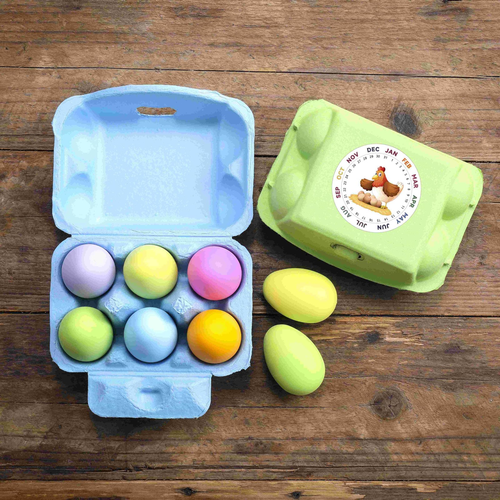 Half Dozen Egg Cartons 30 Pack, Colorful Blank Natural Pulp Egg Holder